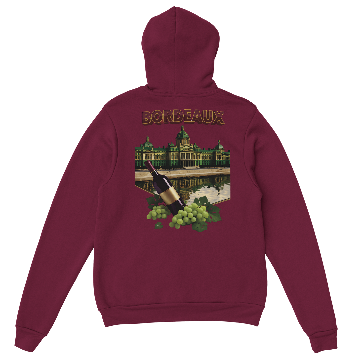 Sweat à capuche unisexe bordeaux Ville de France - Confort premium