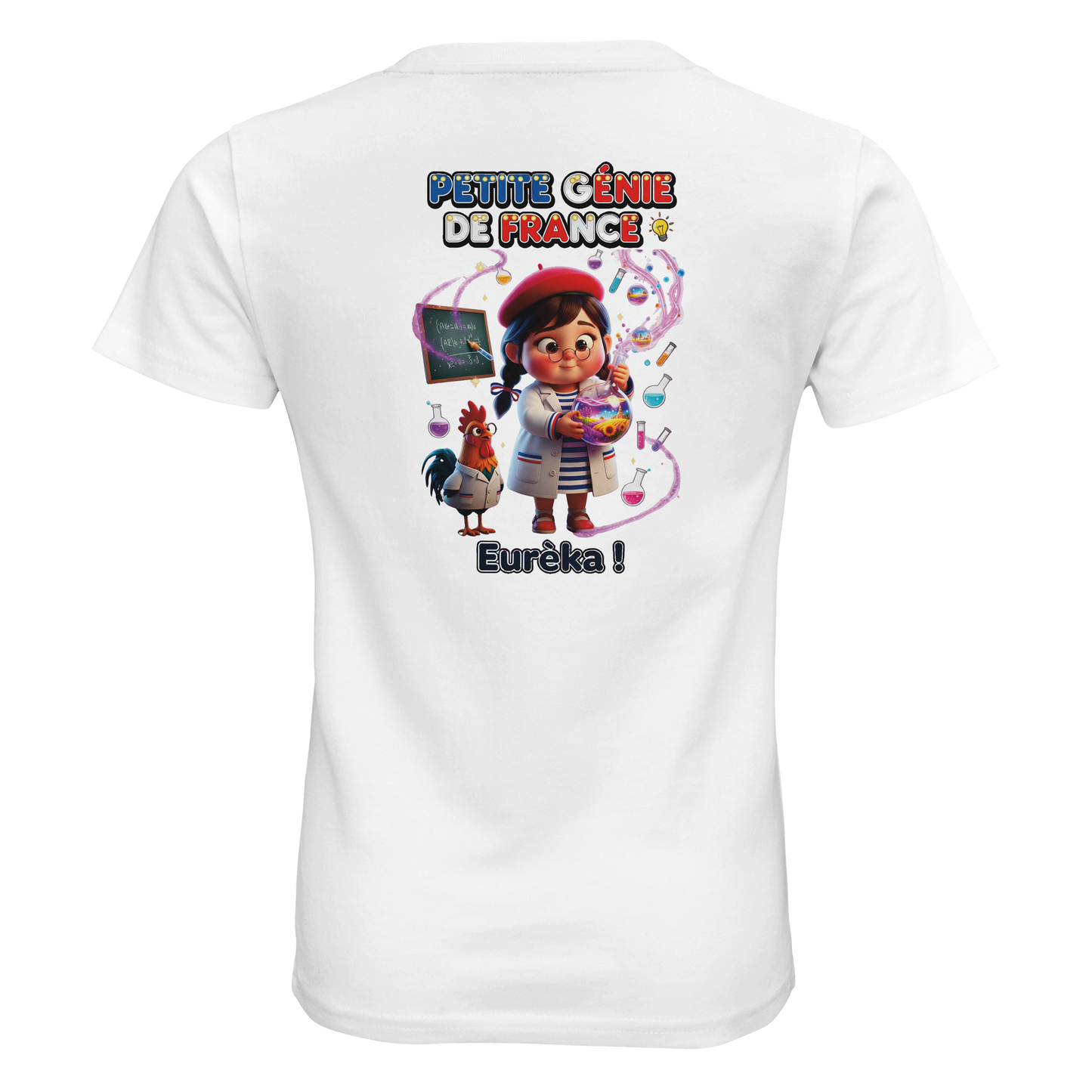T-Shirt Fille "Petite Génie de France" - 100% Coton Bio