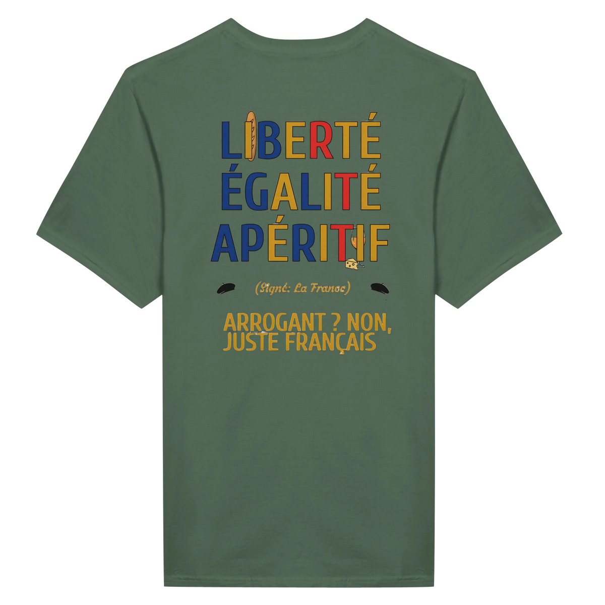 T-Shirt Unisexe Liberté Égalité Apéritif - T-Shirt Humoristique en Coton Premium