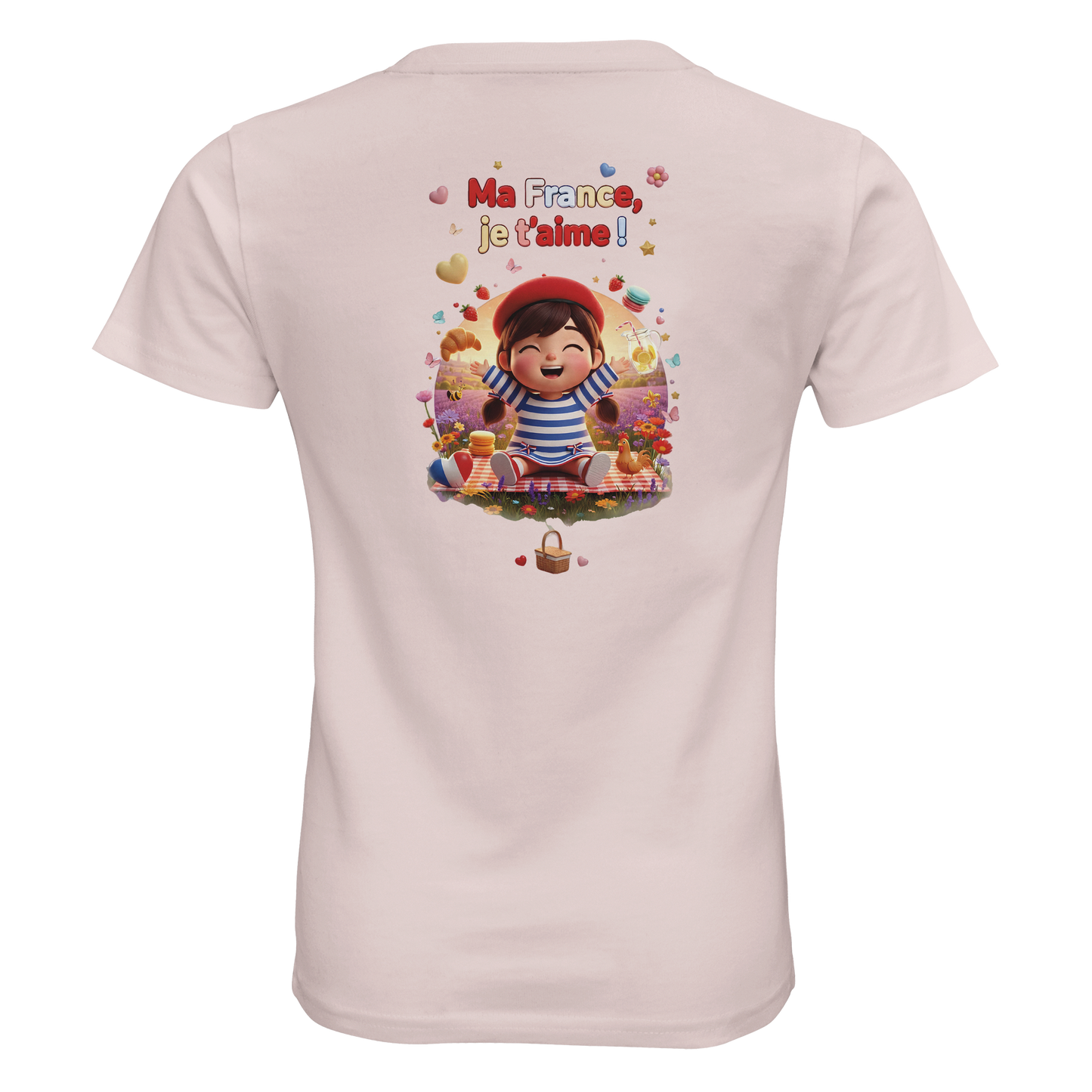 T-shirt Fille « Ma France je t'aime » - Coton Bio Premium