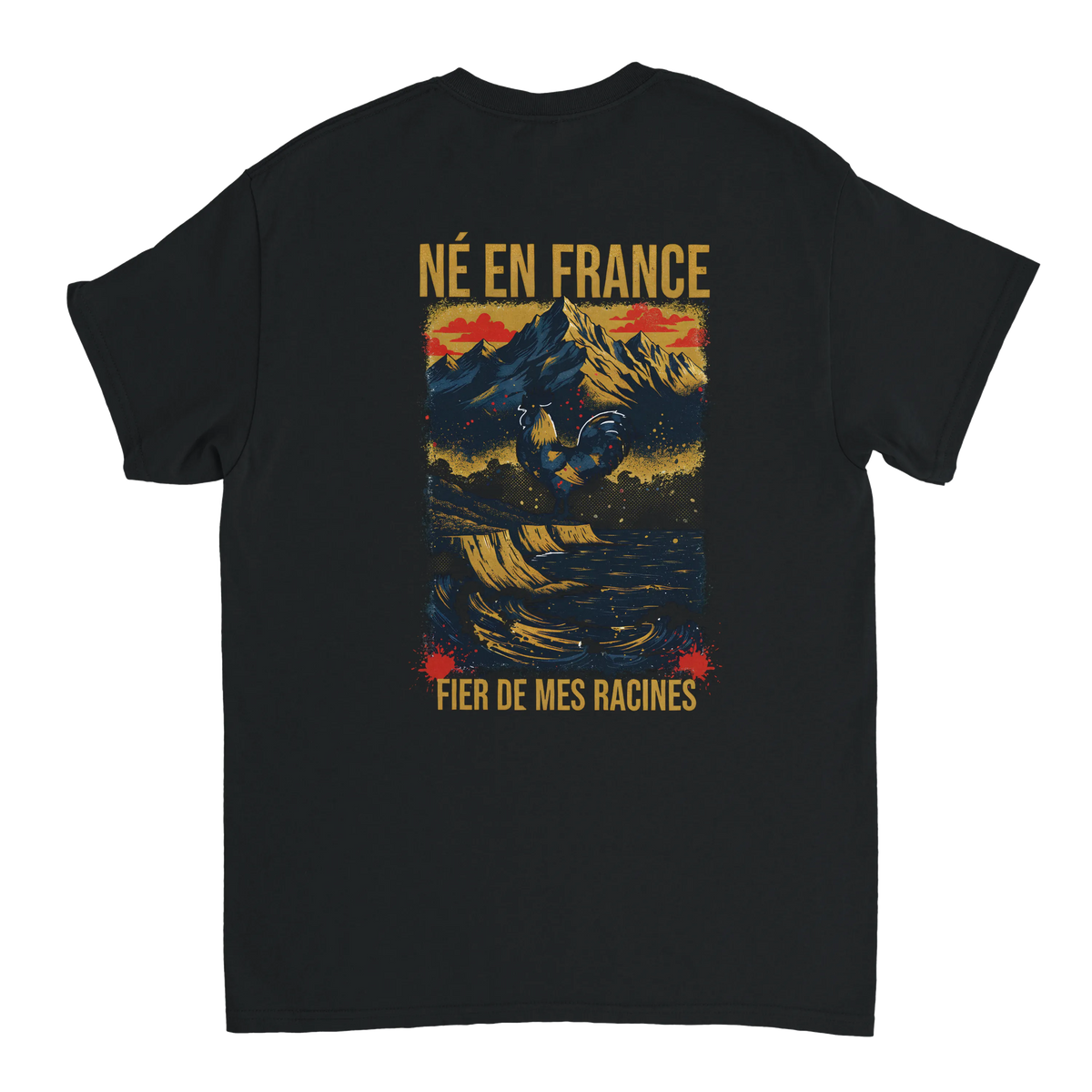 T-Shirt Premium 'Né en France' – Coton Épais à Coupe Classique