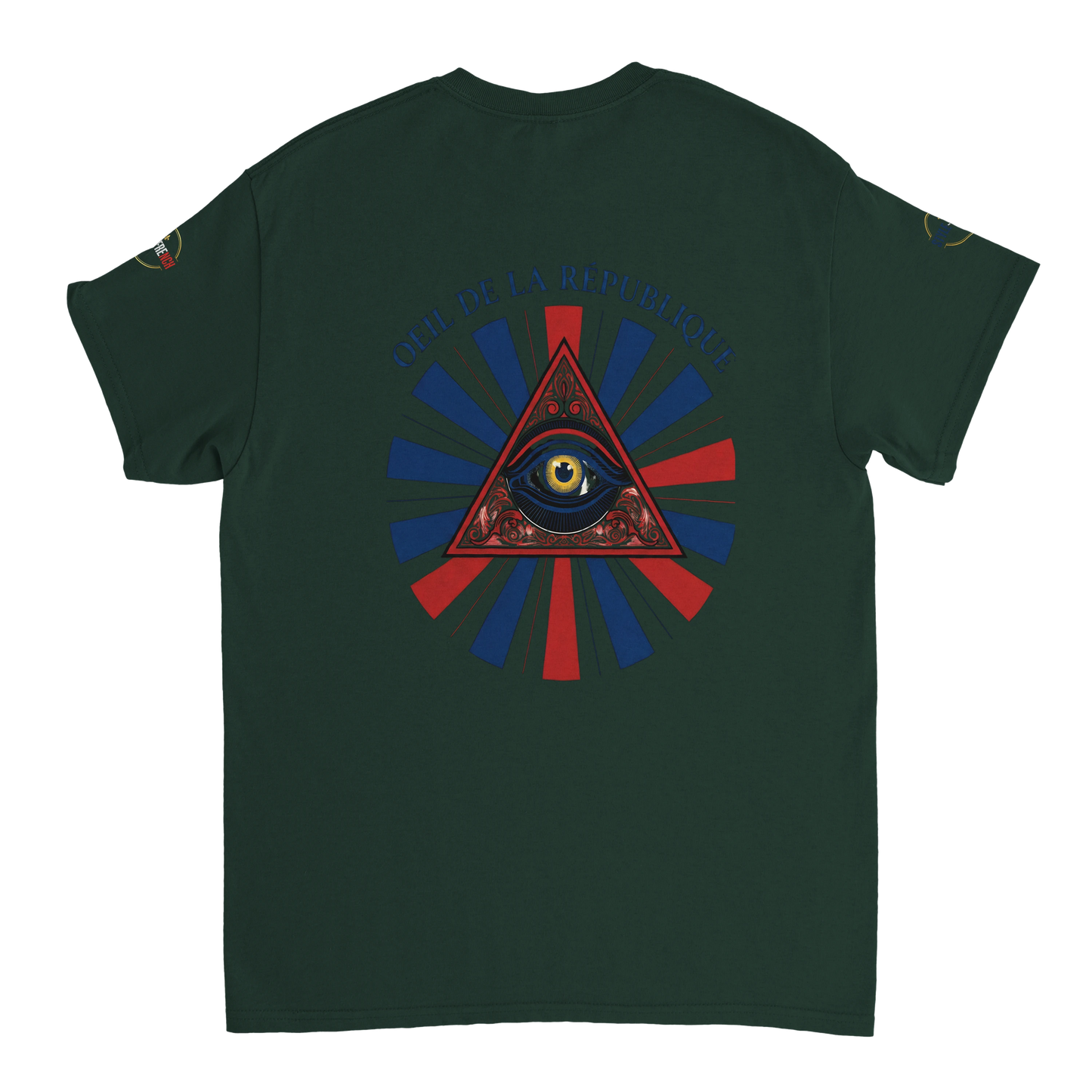 T-shirt Homme Œil de la République - Coton Épais à Coupe Classique
