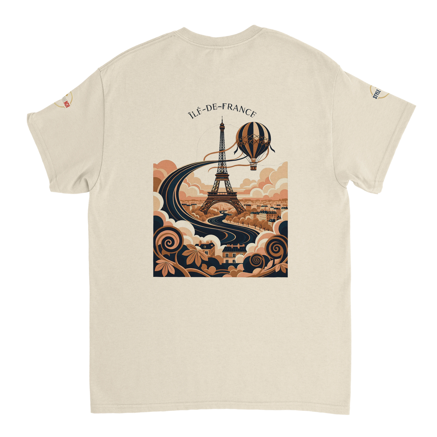 T-shirt Unisexe Île-de-France – Coton Épais à Coupe Classique