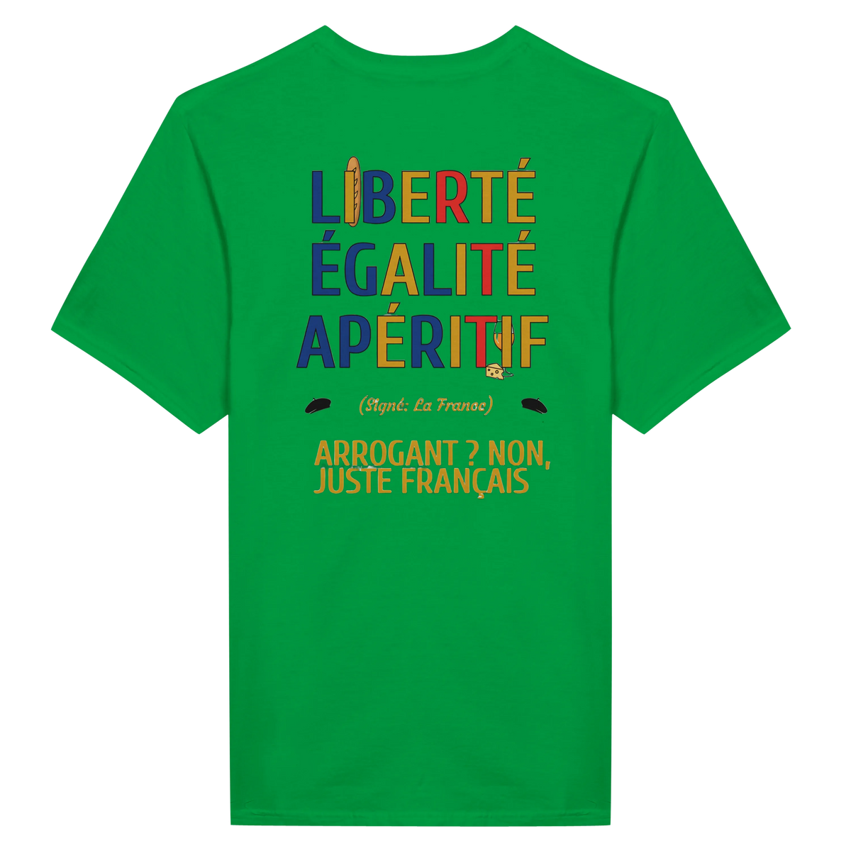 T-Shirt Unisexe Liberté Égalité Apéritif - T-Shirt Humoristique en Coton Premium