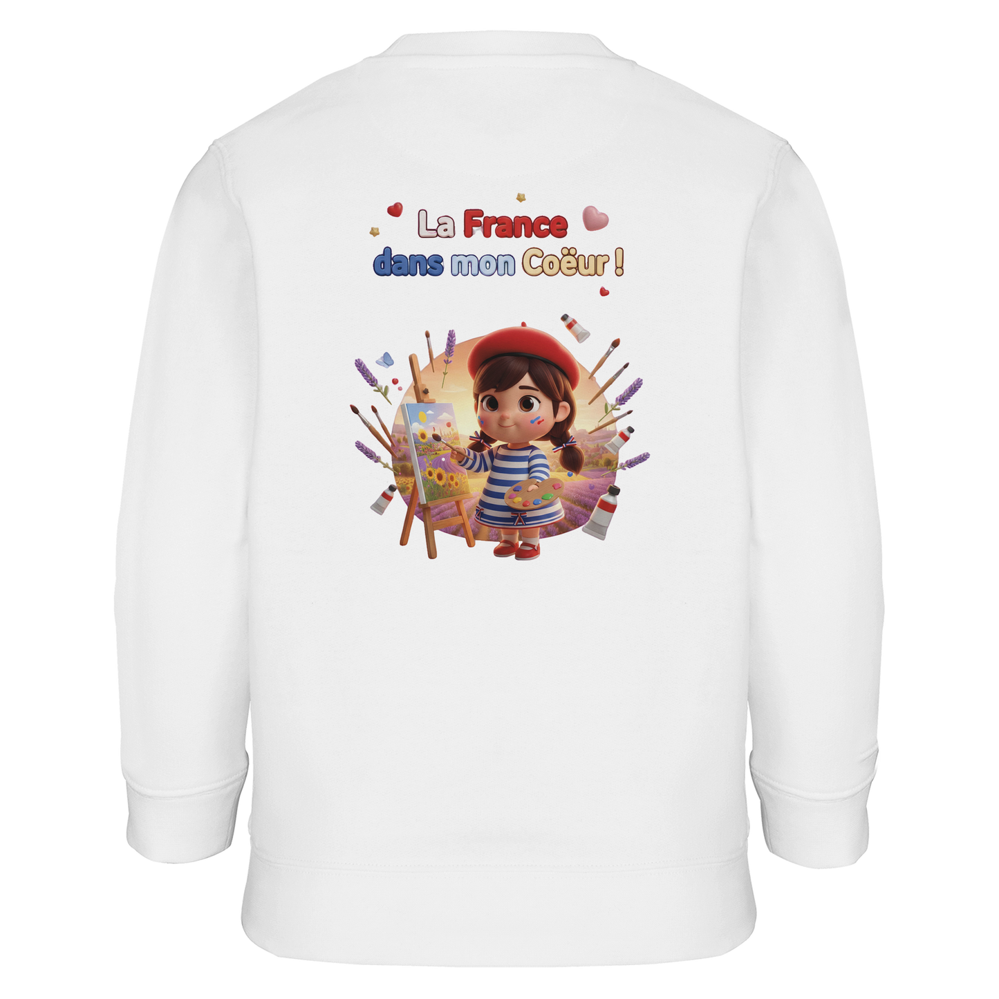 Sweat-shirt Fille 'La France dans mon Cœur' - Sweat Confortable Éco-Responsable