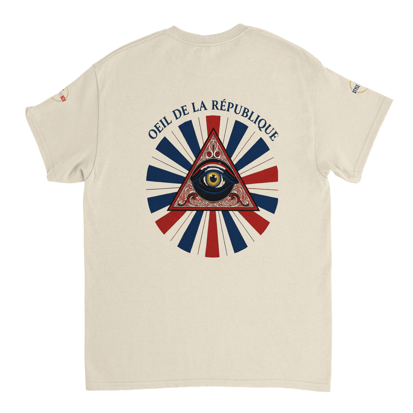 T-shirt Homme Œil de la République - Coton Épais à Coupe Classique