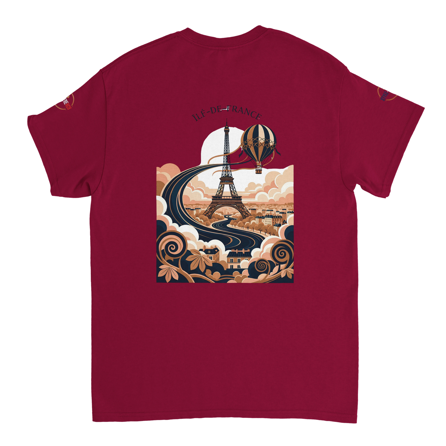 T-shirt Unisexe Île-de-France – Coton Épais à Coupe Classique