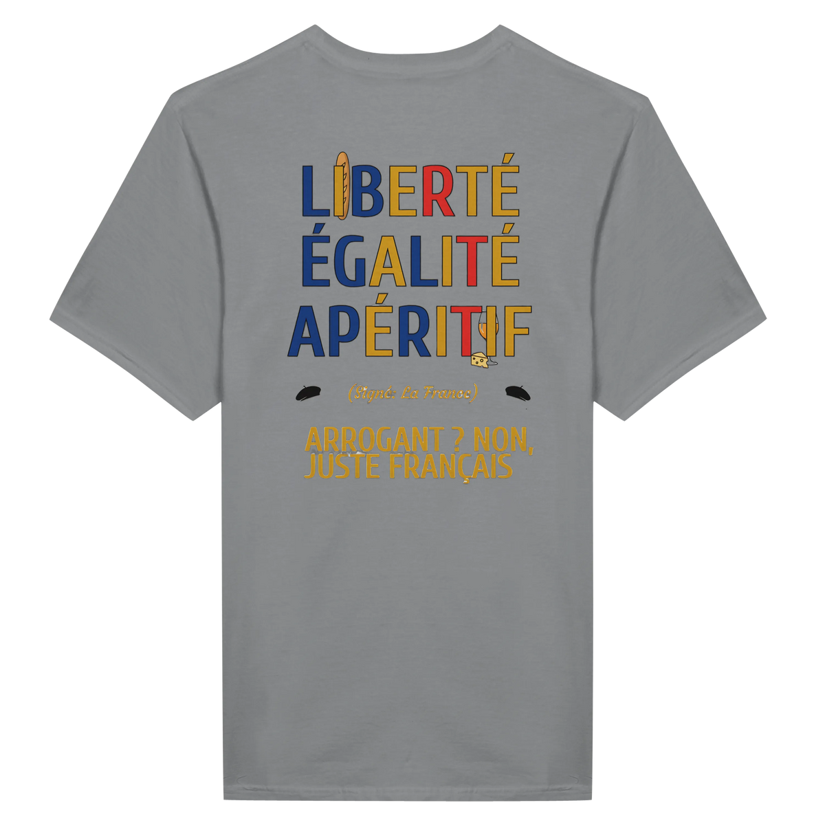 T-Shirt Unisexe Liberté Égalité Apéritif - T-Shirt Humoristique en Coton Premium