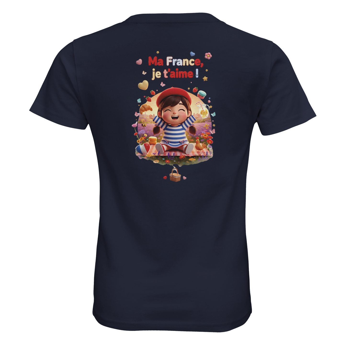 T-shirt Fille « Ma France je t'aime » - Coton Bio Premium