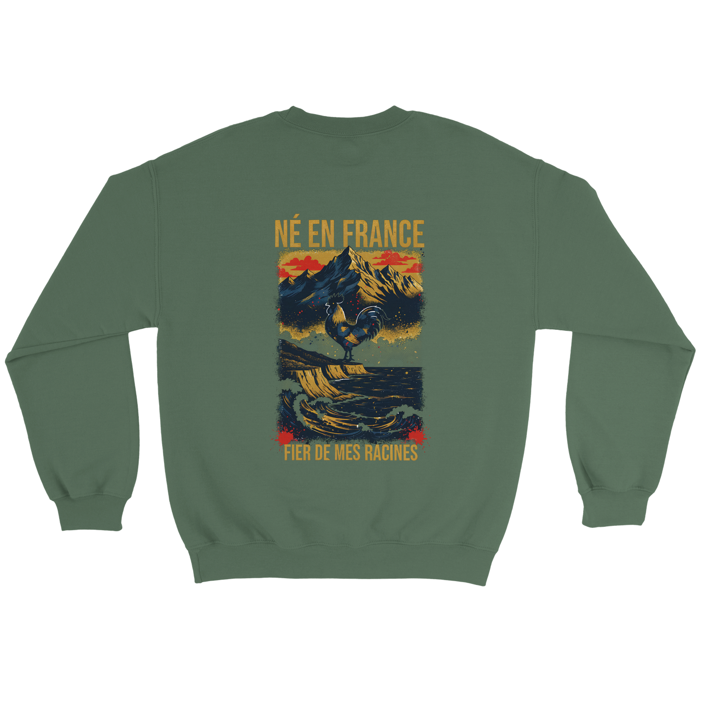 Sweat-shirt Homme « Né en France » – Confort Premium et Design Durable