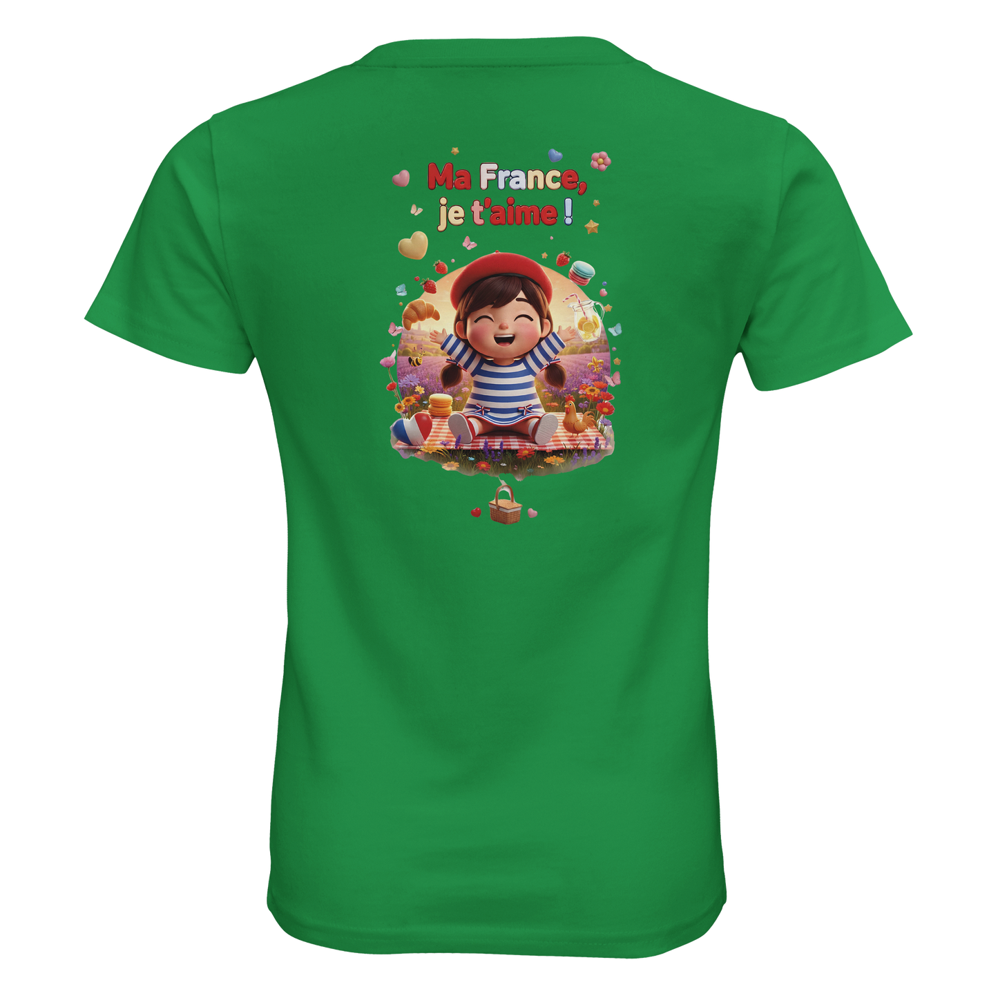 T-shirt Fille « Ma France je t'aime » - Coton Bio Premium