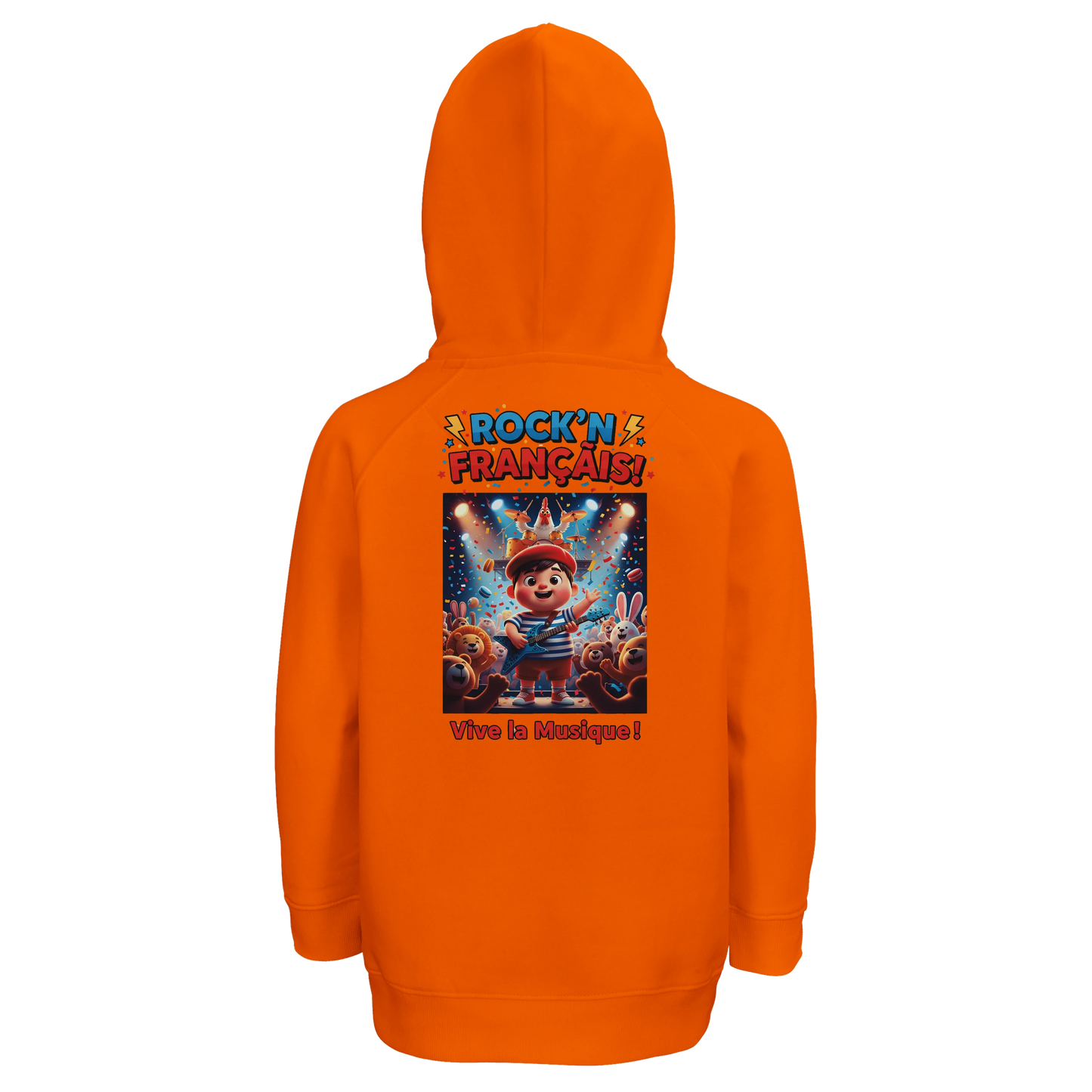 Sweat à Capuche Garçon Rock'n Français - Coton Bio et Durable