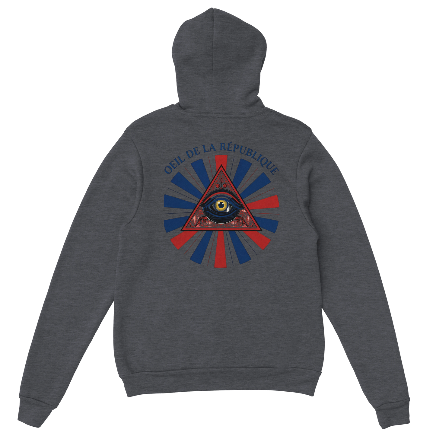 Sweat à capuche Homme - Design Œil de la République - Premium Confort