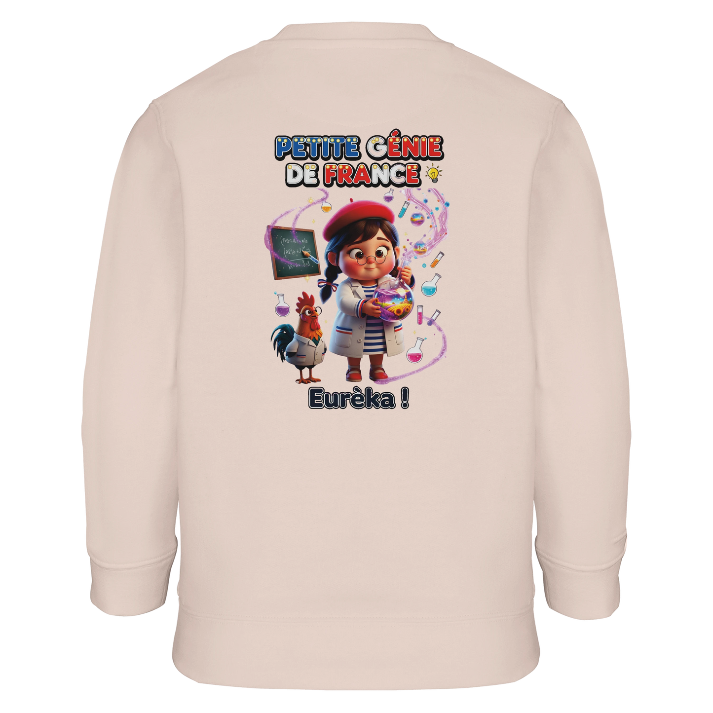 Sweat-shirt fille Petite Génie de France - Coton Recyclé Confortable