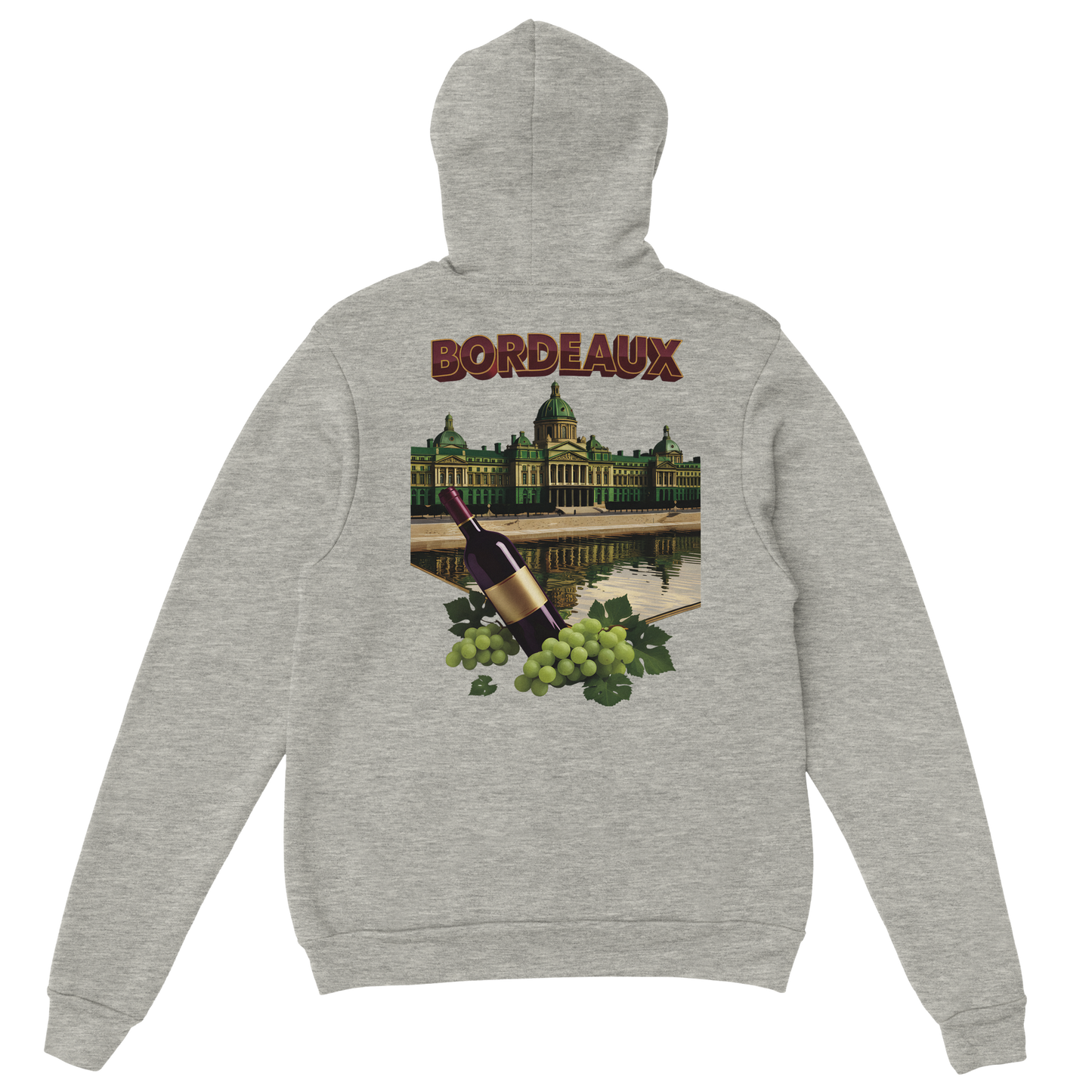 Sweat à capuche unisexe bordeaux Ville de France - Confort premium