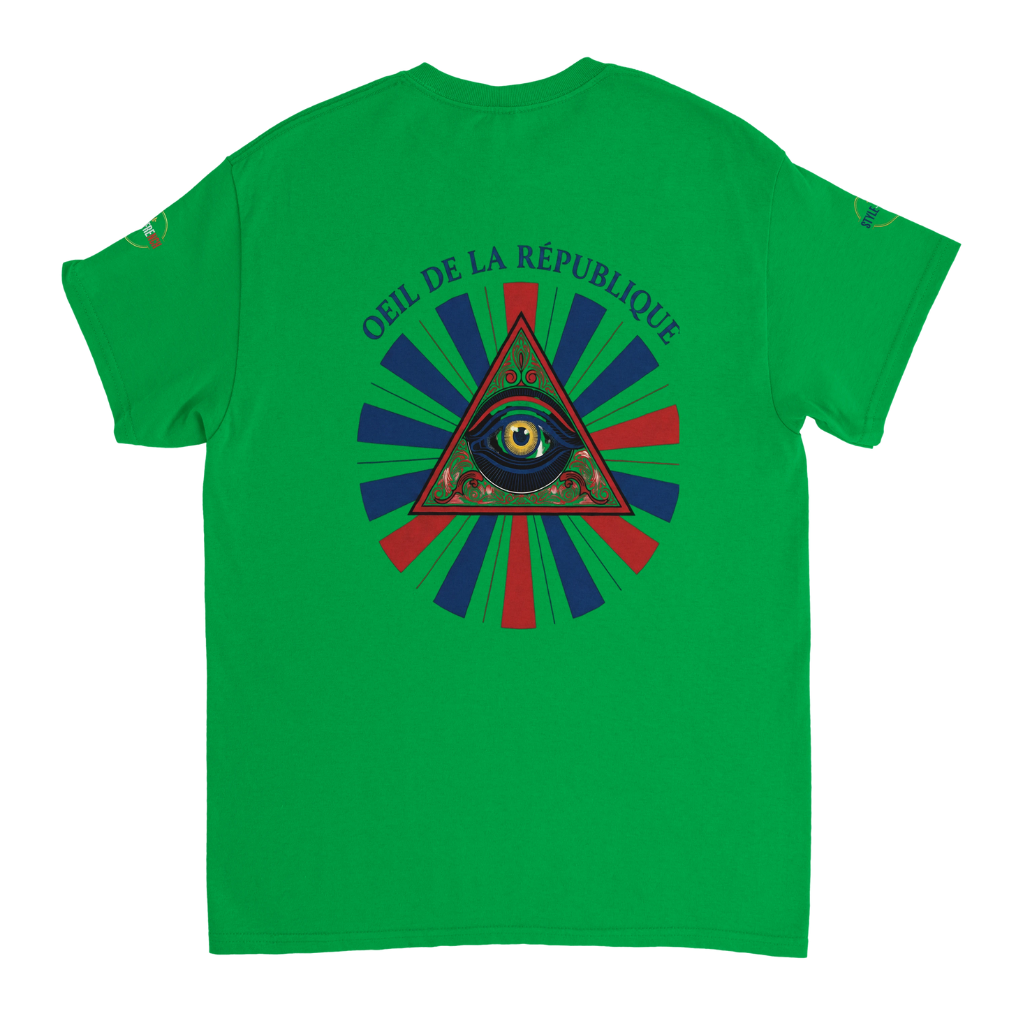 T-shirt Homme Œil de la République - Coton Épais à Coupe Classique