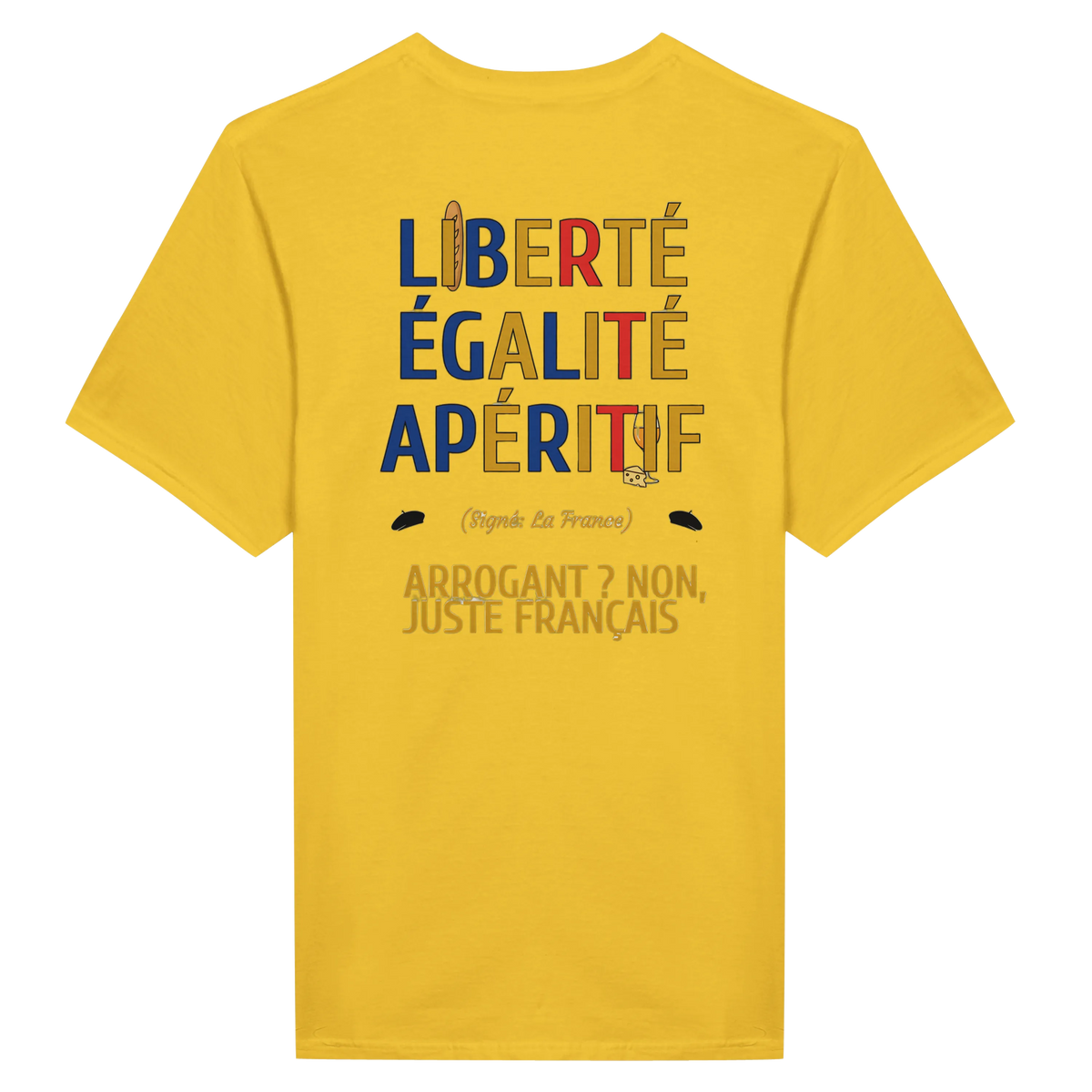 T-Shirt Unisexe Liberté Égalité Apéritif - T-Shirt Humoristique en Coton Premium