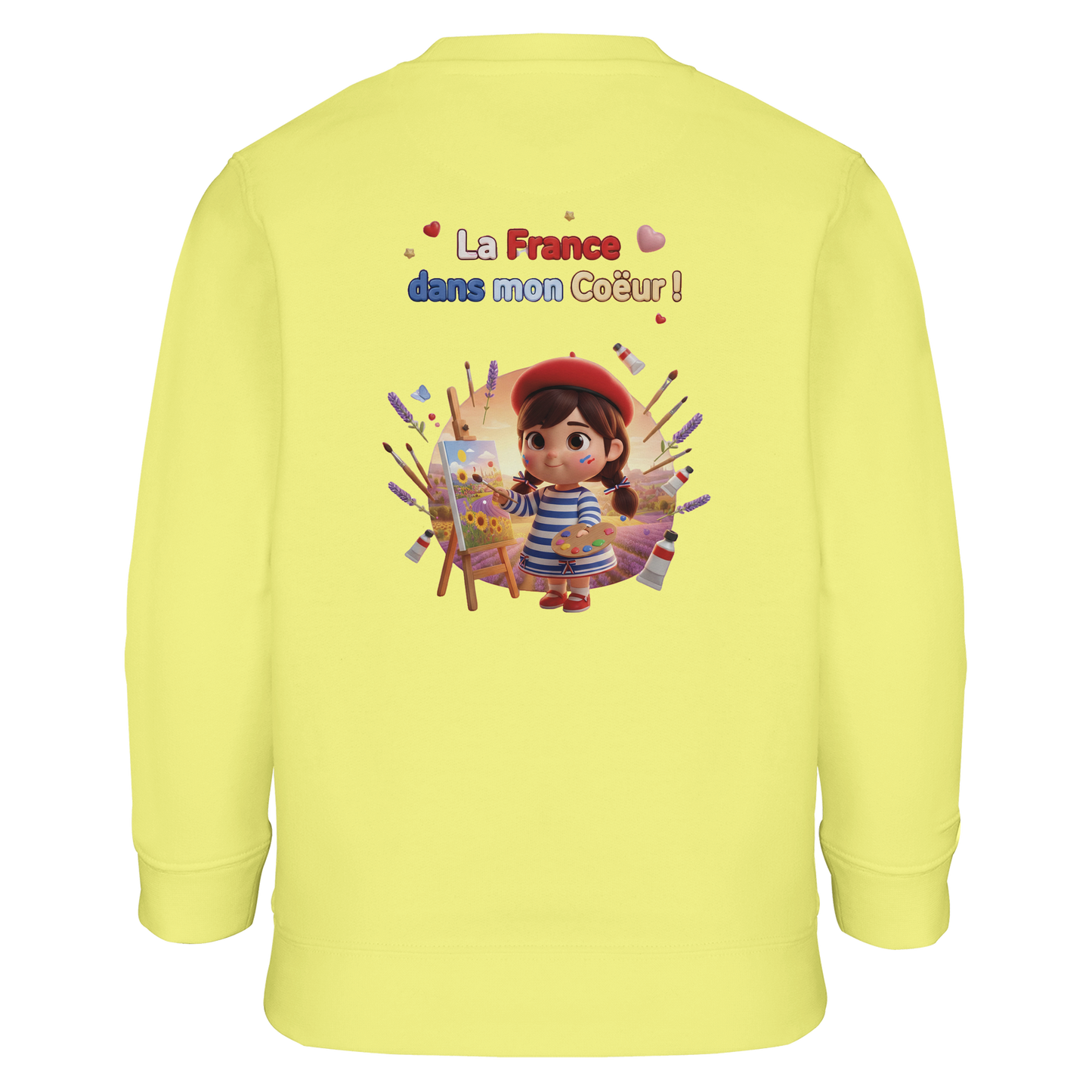 Sweat-shirt Fille 'La France dans mon Cœur' - Sweat Confortable Éco-Responsable