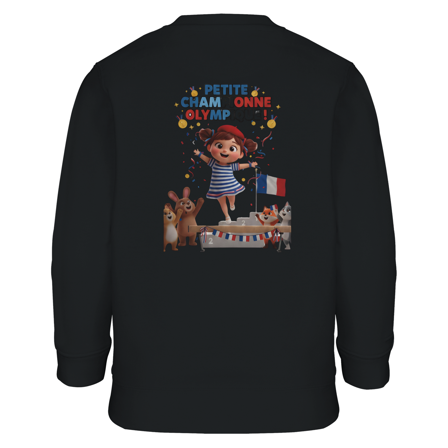 Sweat-shirt fille Petite Championne Olympique – Confort Éco-Responsable