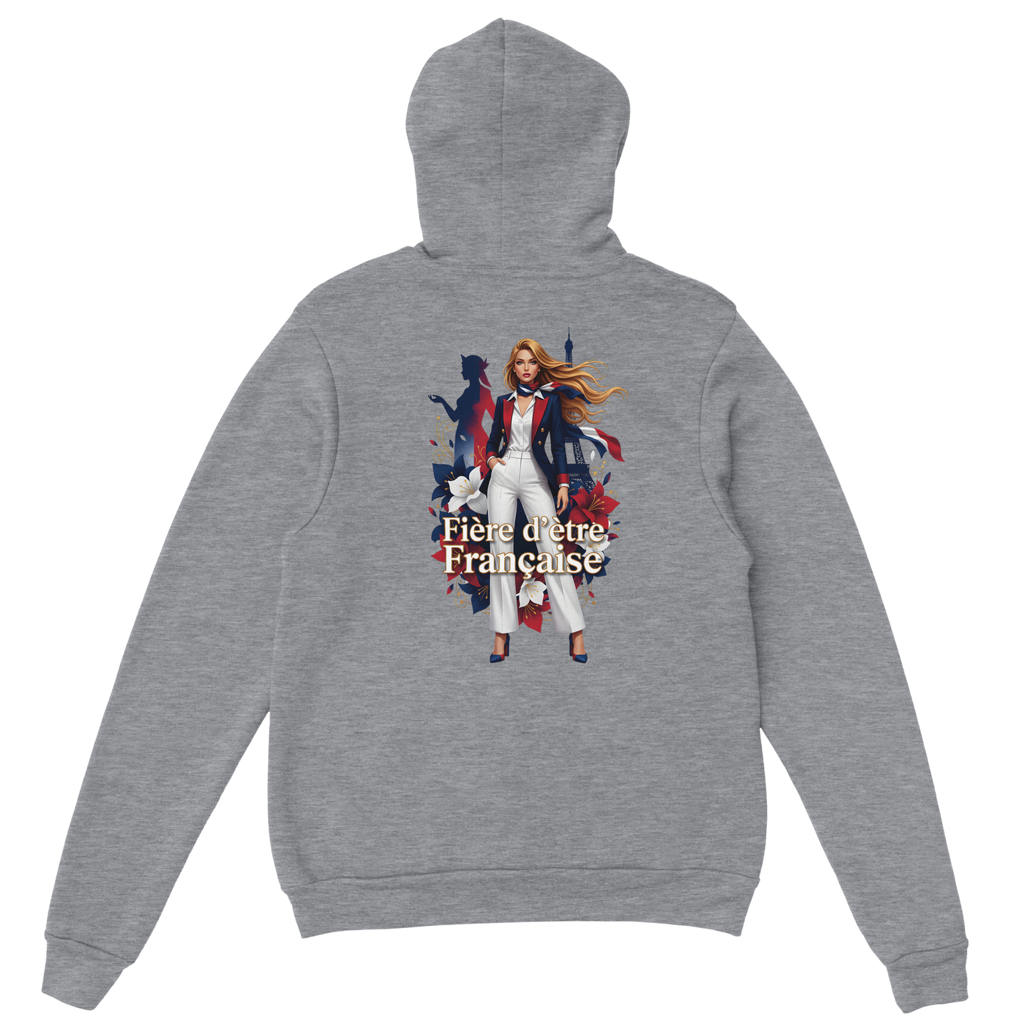 Sweat à Capuche Femme Fière d'être Française - Confort Premium