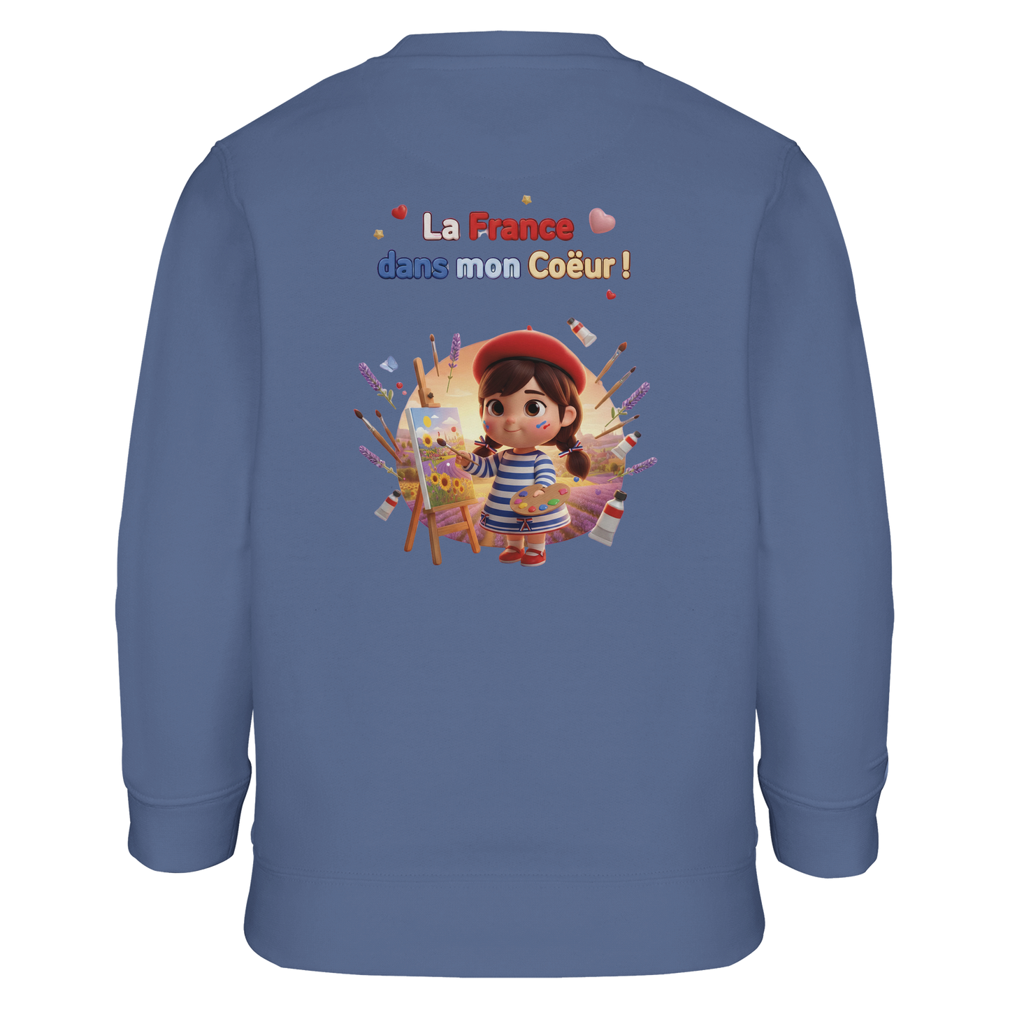 Sweat-shirt Fille 'La France dans mon Cœur' - Sweat Confortable Éco-Responsable