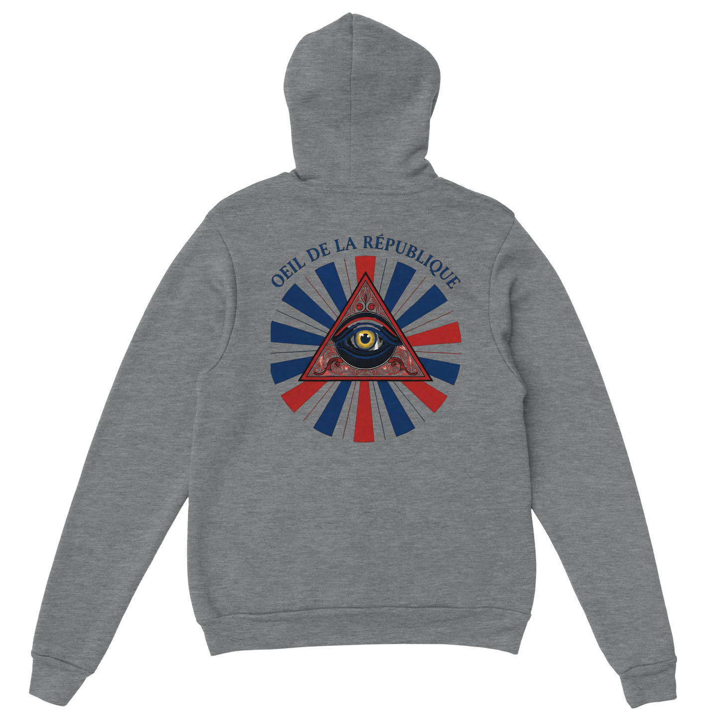 Sweat à capuche Homme - Design Œil de la République - Premium Confort