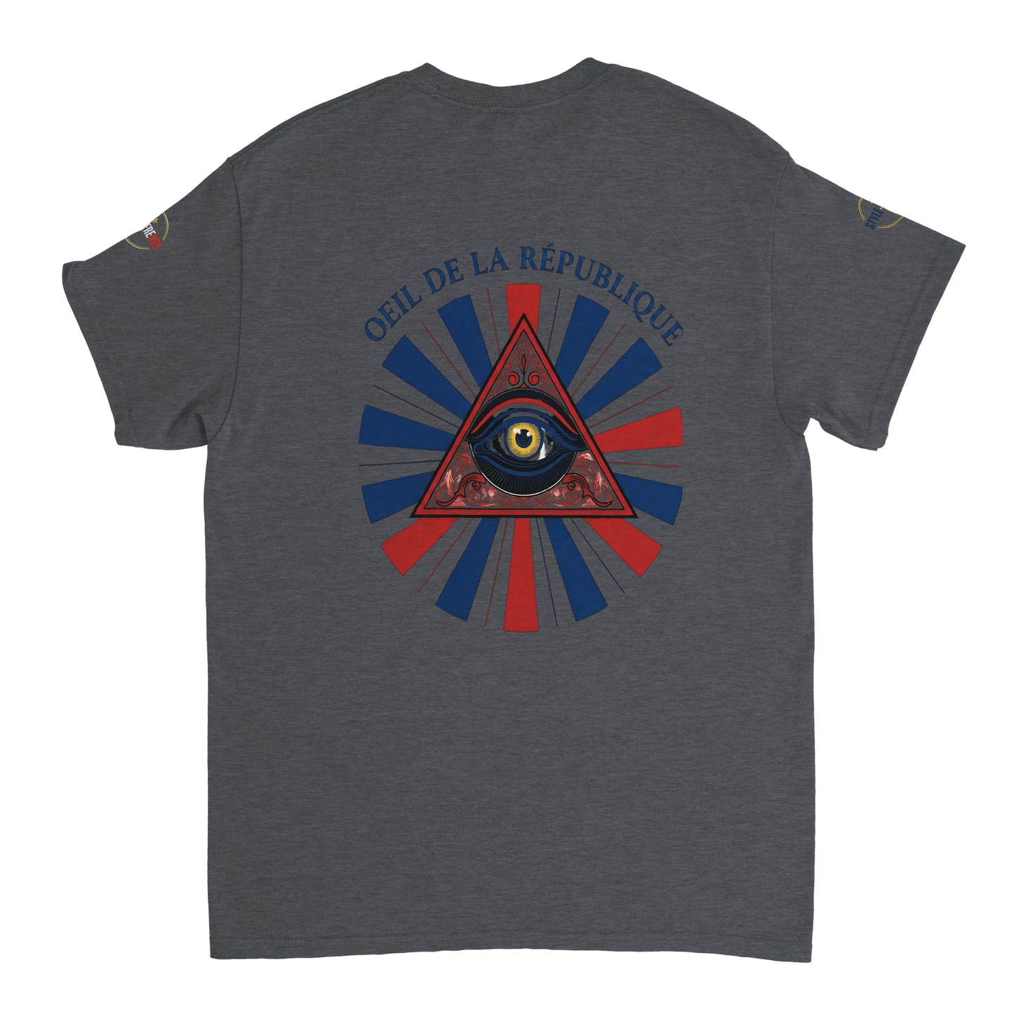T-shirt Homme Œil de la République - Coton Épais à Coupe Classique