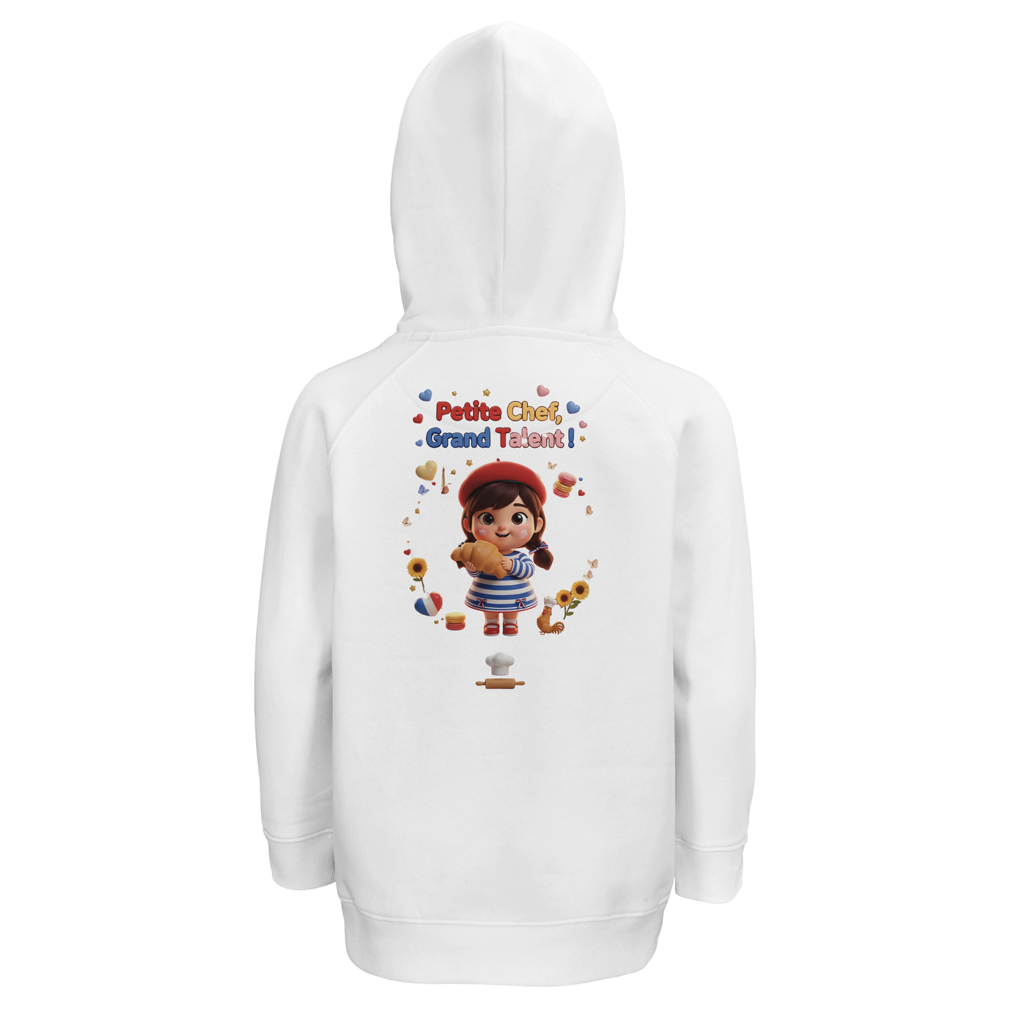 Sweat à capuche fille 'Petite Chef Grand Talent' - Coton Bio
