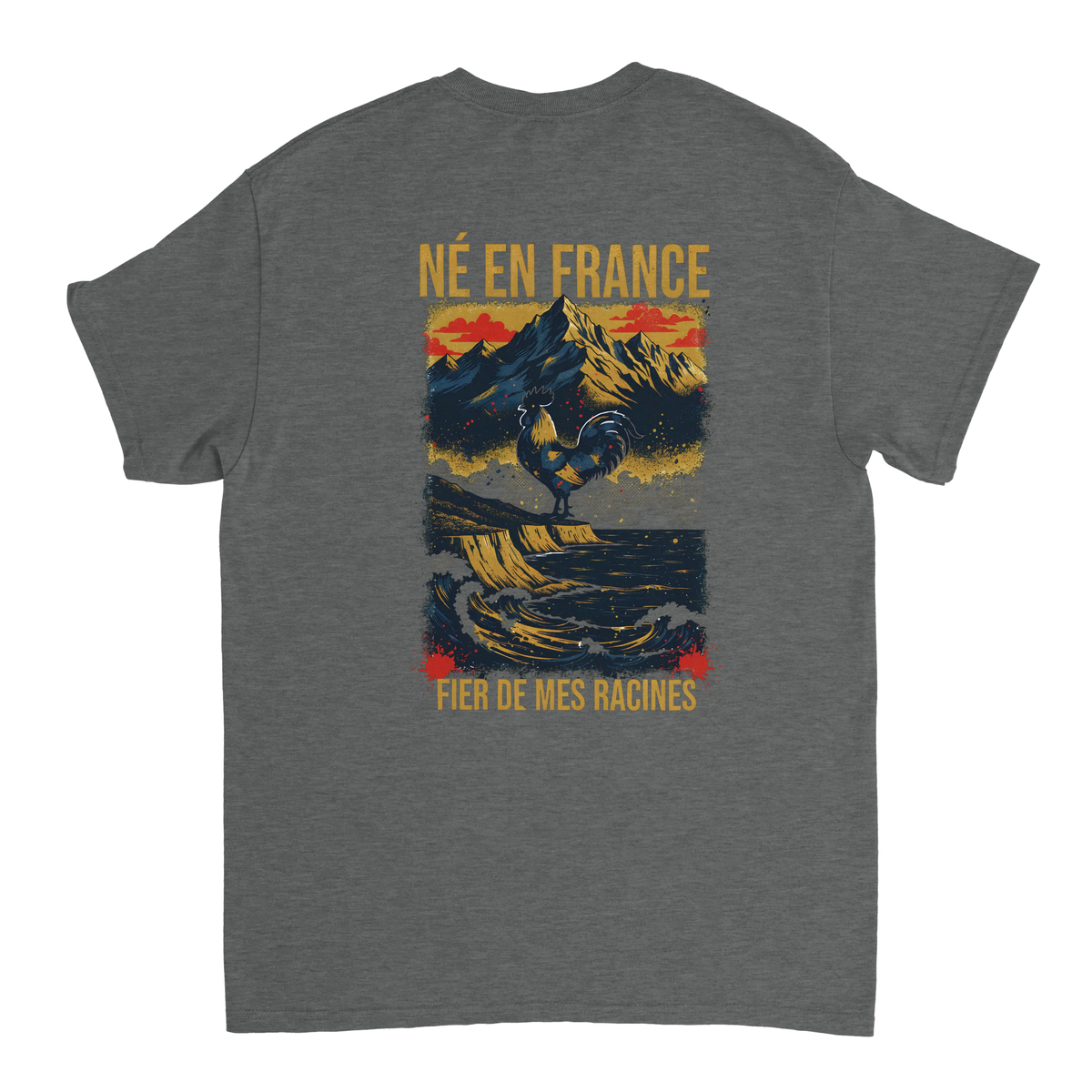 T-Shirt Premium 'Né en France' – Coton Épais à Coupe Classique