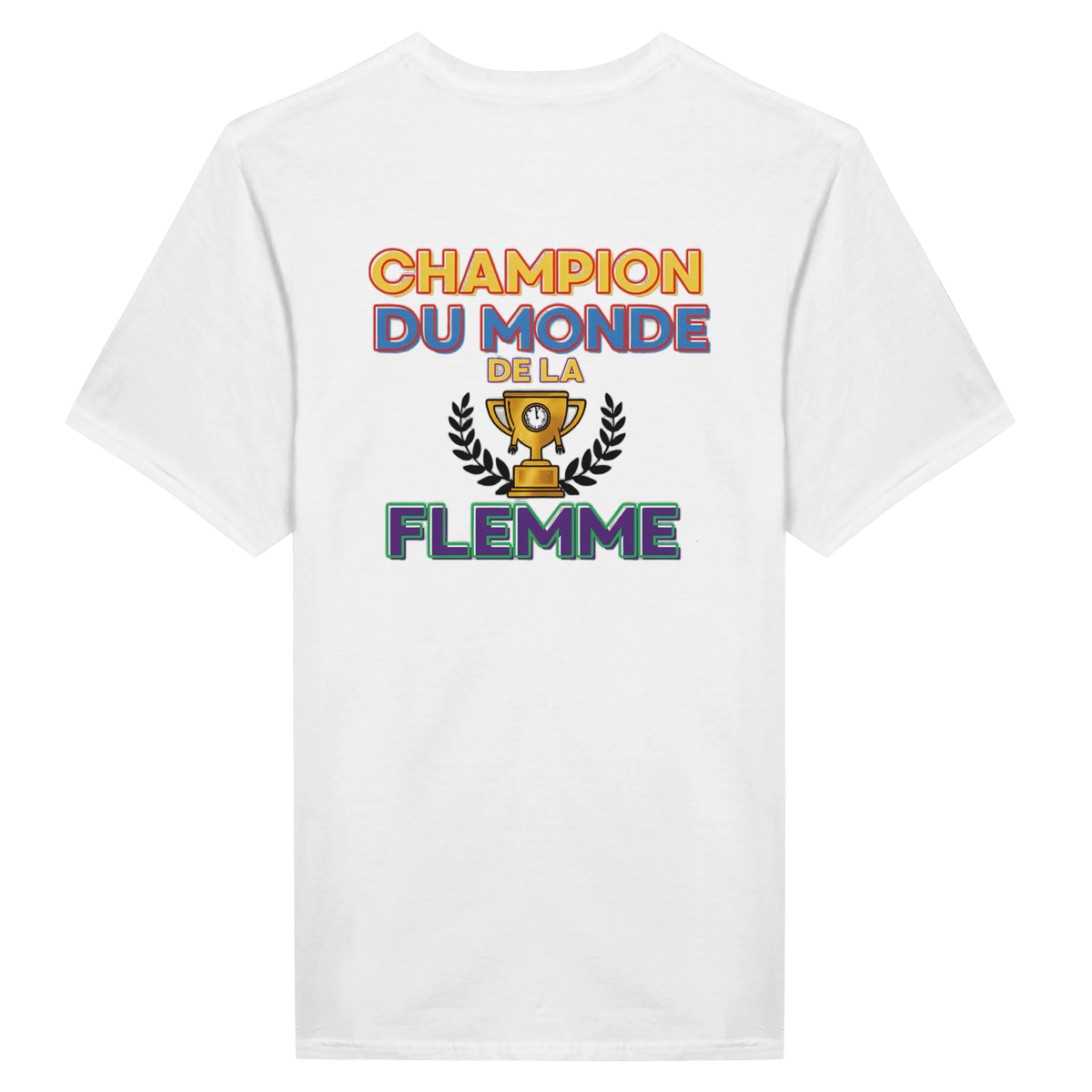 T-Shirt Homme - Champion du Monde de la Flemme - Confort Premium