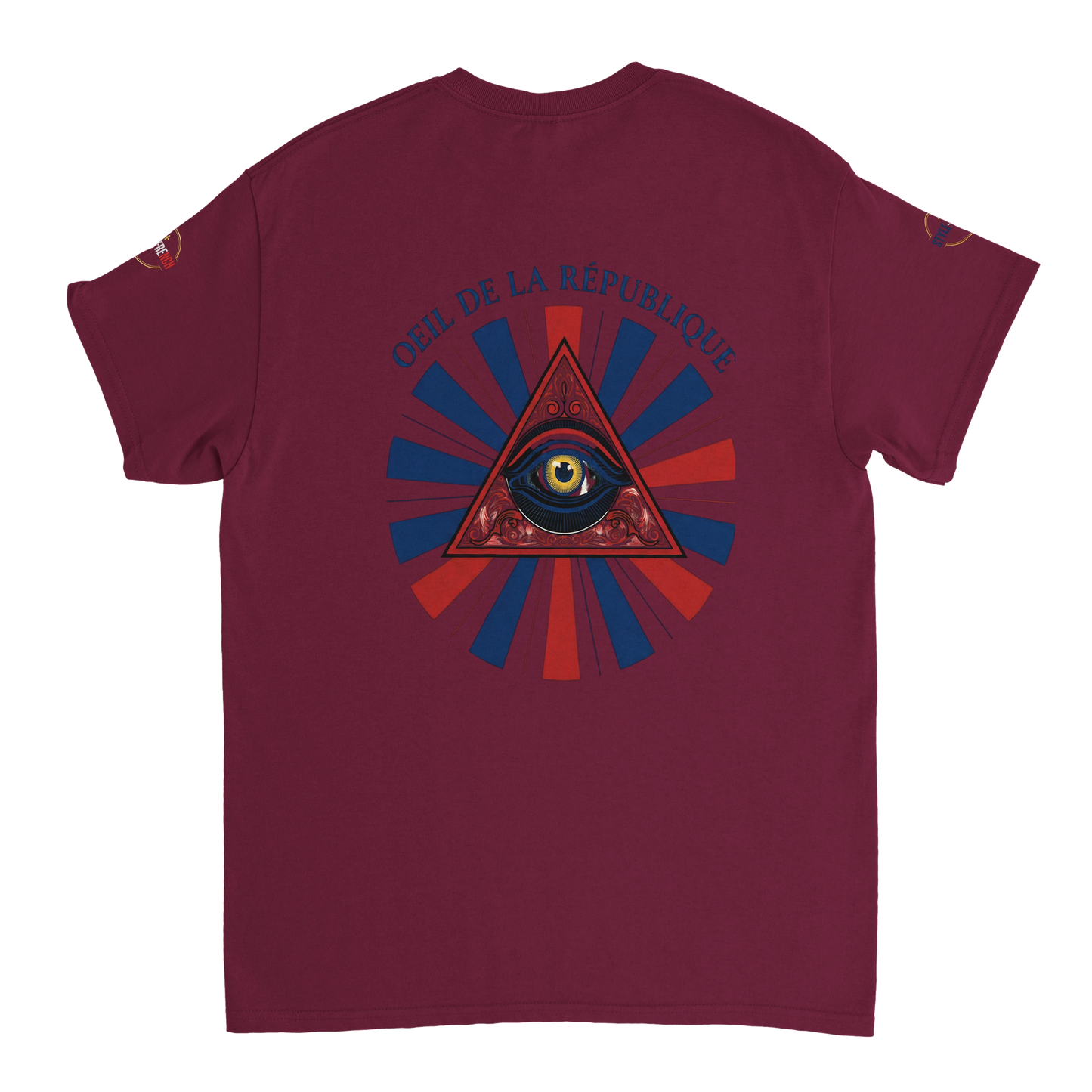 T-shirt Homme Œil de la République - Coton Épais à Coupe Classique