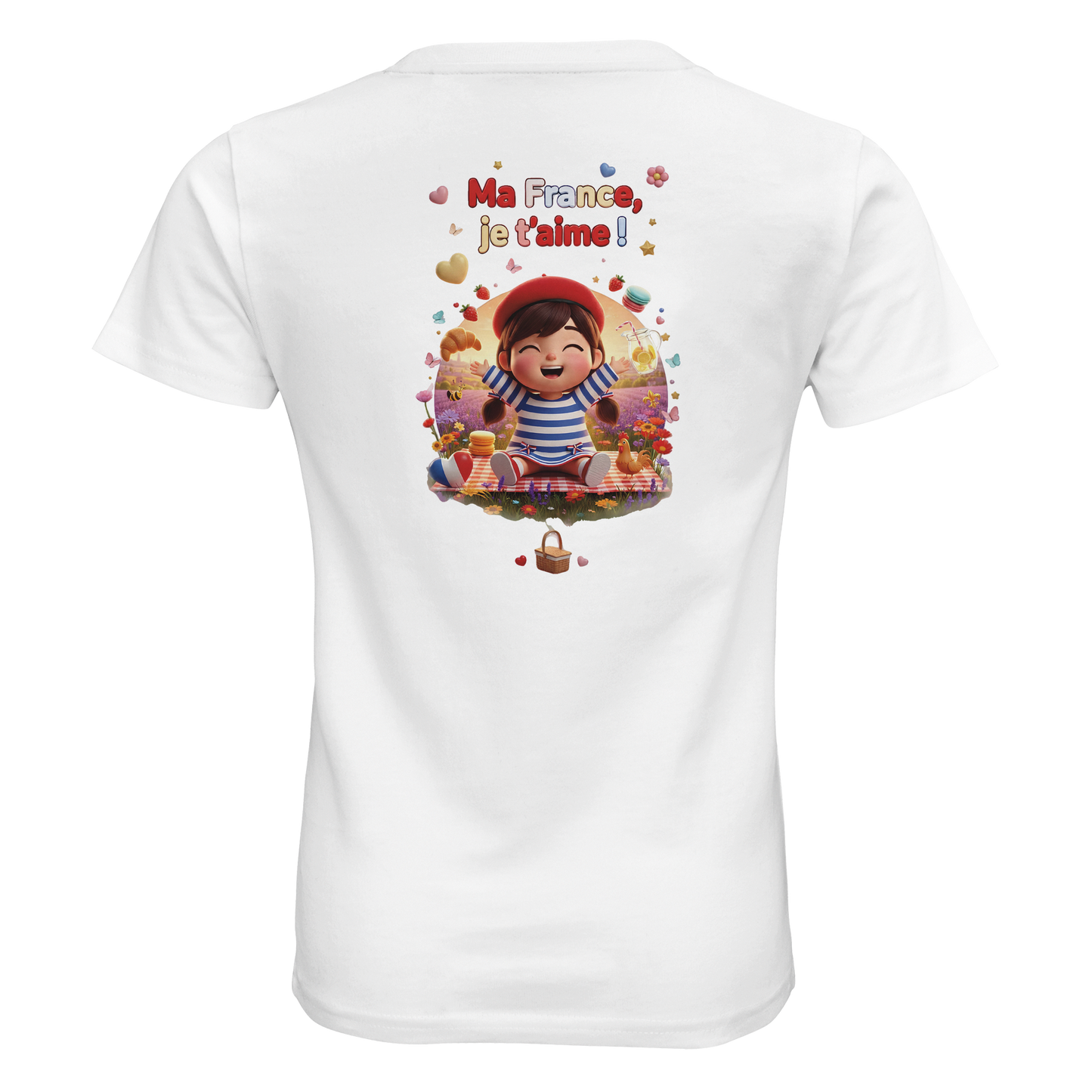 T-shirt Fille « Ma France je t'aime » - Coton Bio Premium