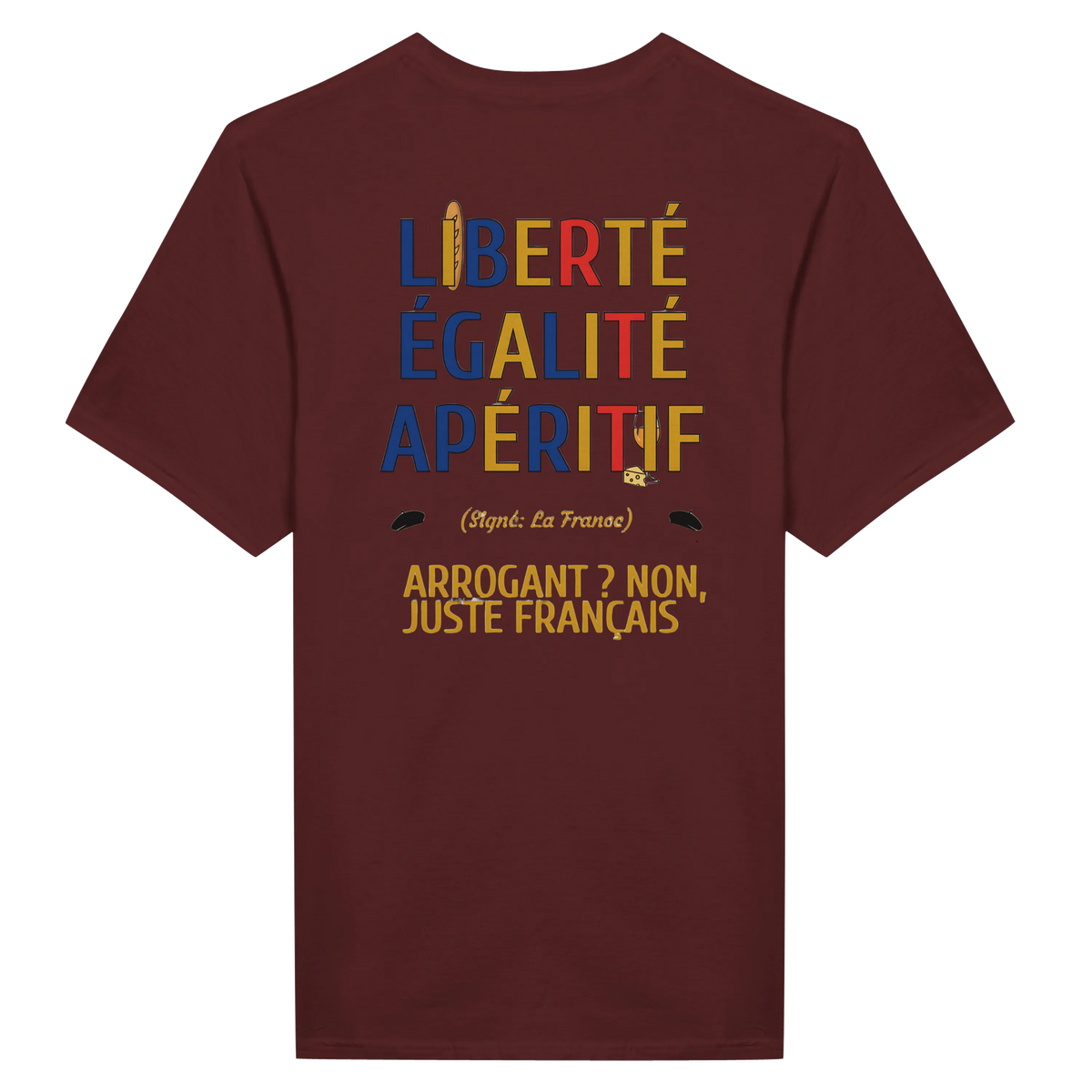 T-Shirt Unisexe Liberté Égalité Apéritif - T-Shirt Humoristique en Coton Premium