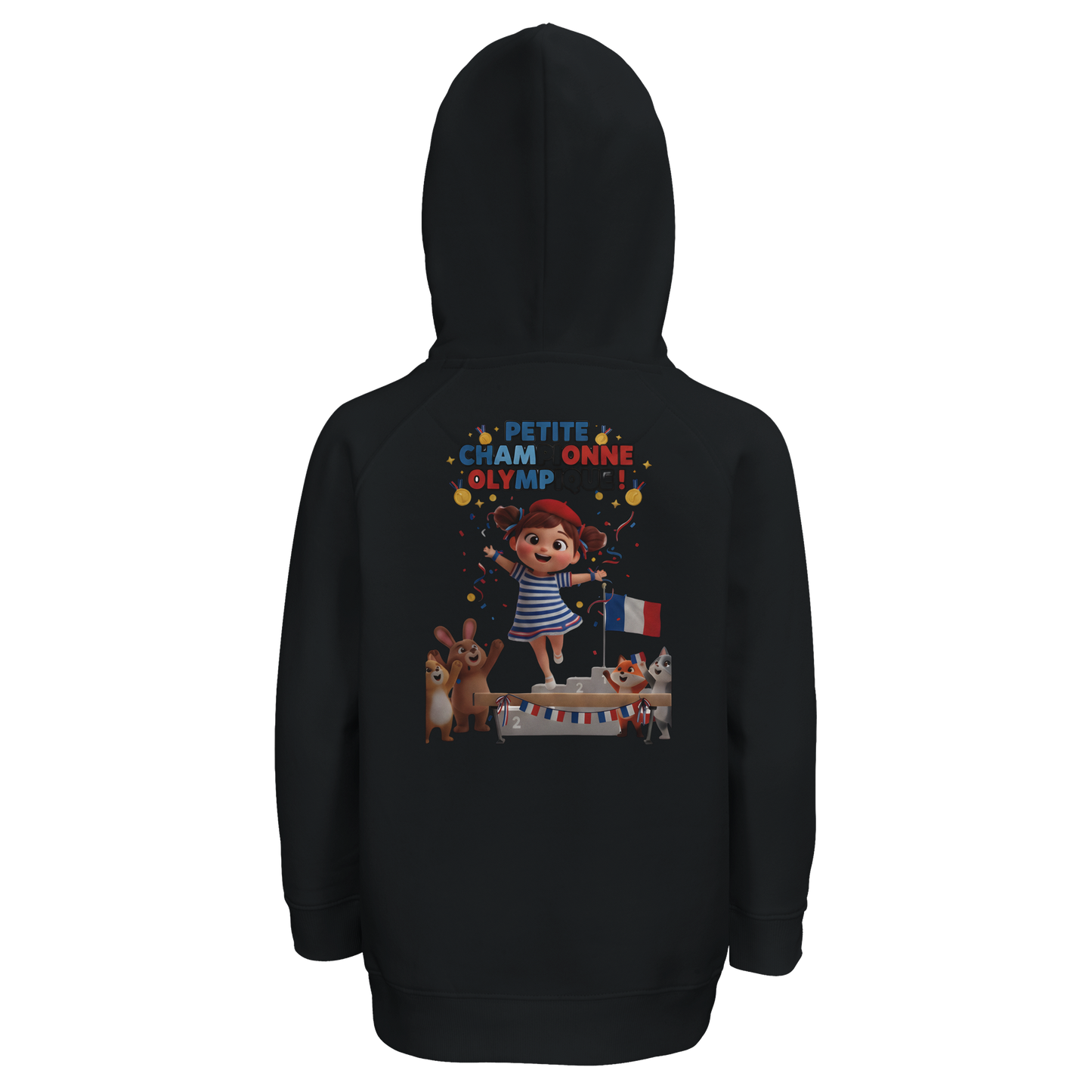 Sweat à capuche enfant - Petite Championne Olympique - Coton Bio
