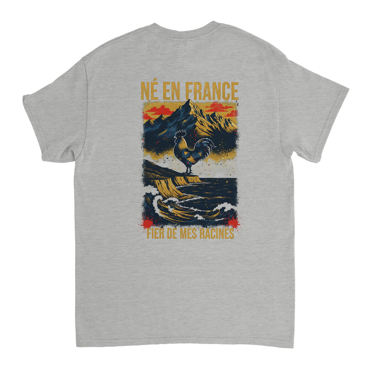 T-Shirt Premium 'Né en France' – Coton Épais à Coupe Classique