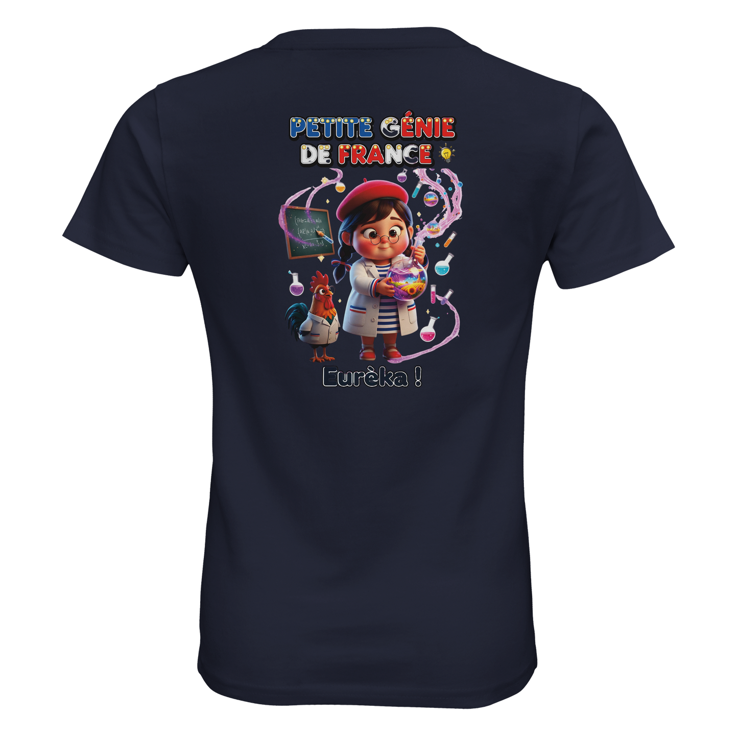 T-Shirt Fille "Petite Génie de France" - 100% Coton Bio