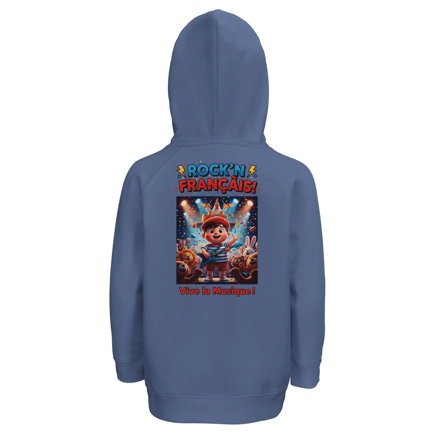 Sweat à Capuche Garçon Rock'n Français - Coton Bio et Durable