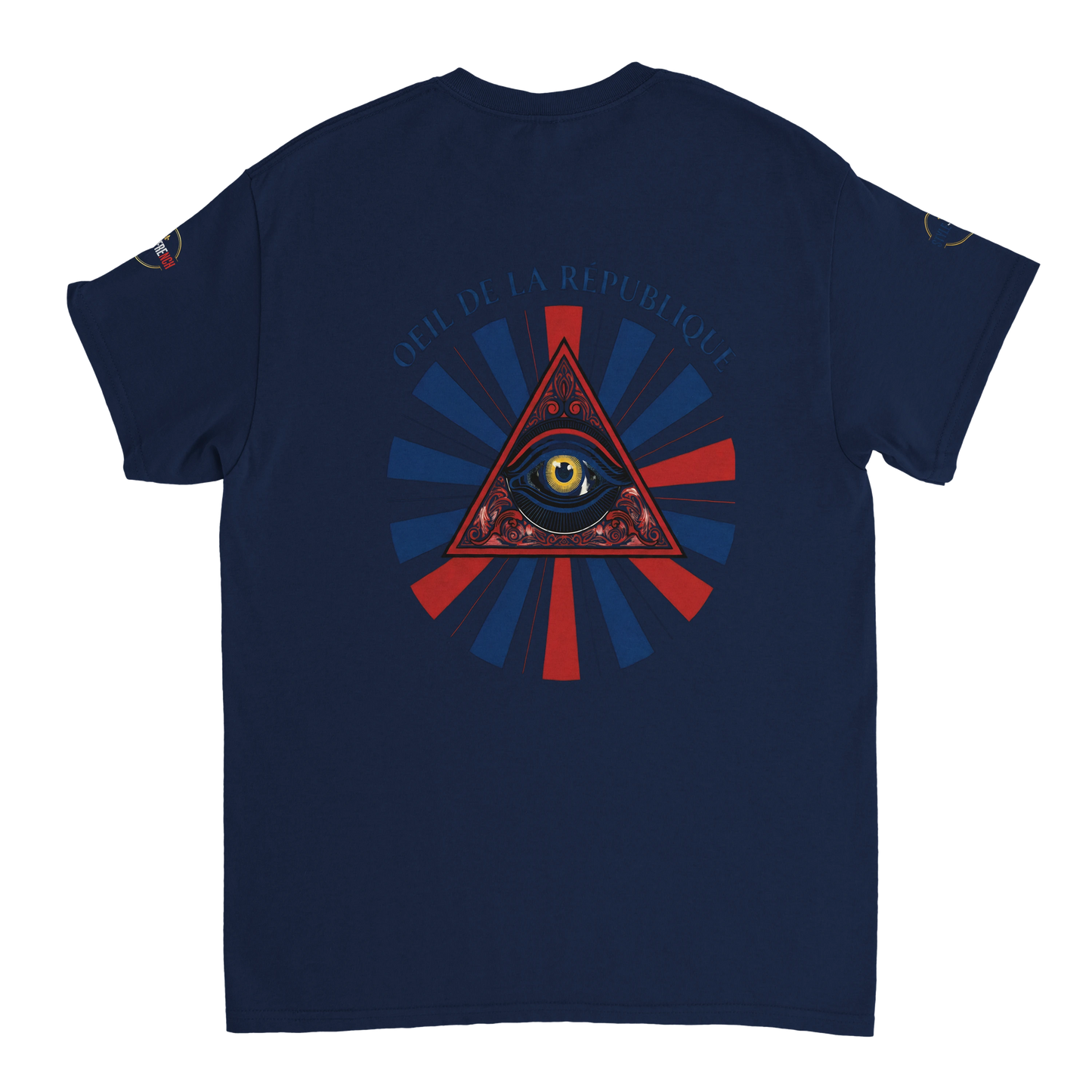 T-shirt Homme Œil de la République - Coton Épais à Coupe Classique