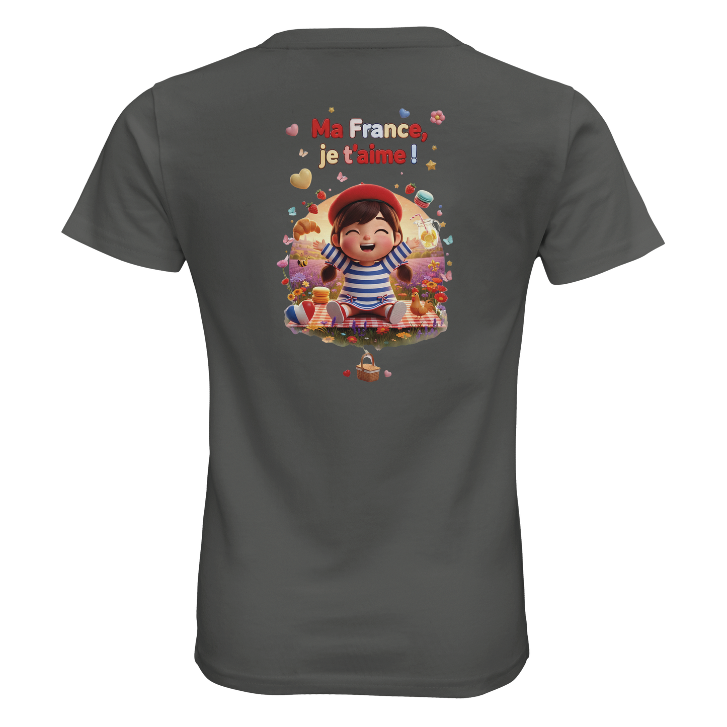T-shirt Fille « Ma France je t'aime » - Coton Bio Premium