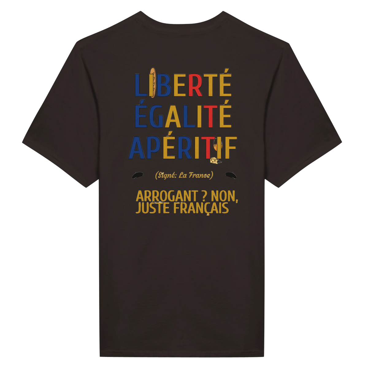 T-Shirt Unisexe Liberté Égalité Apéritif - T-Shirt Humoristique en Coton Premium