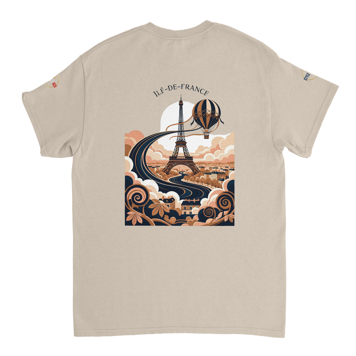 T-shirt Unisexe Île-de-France – Coton Épais à Coupe Classique