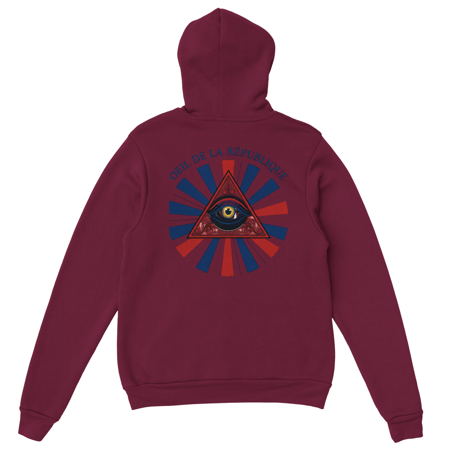 Sweat à capuche Homme - Design Œil de la République - Premium Confort