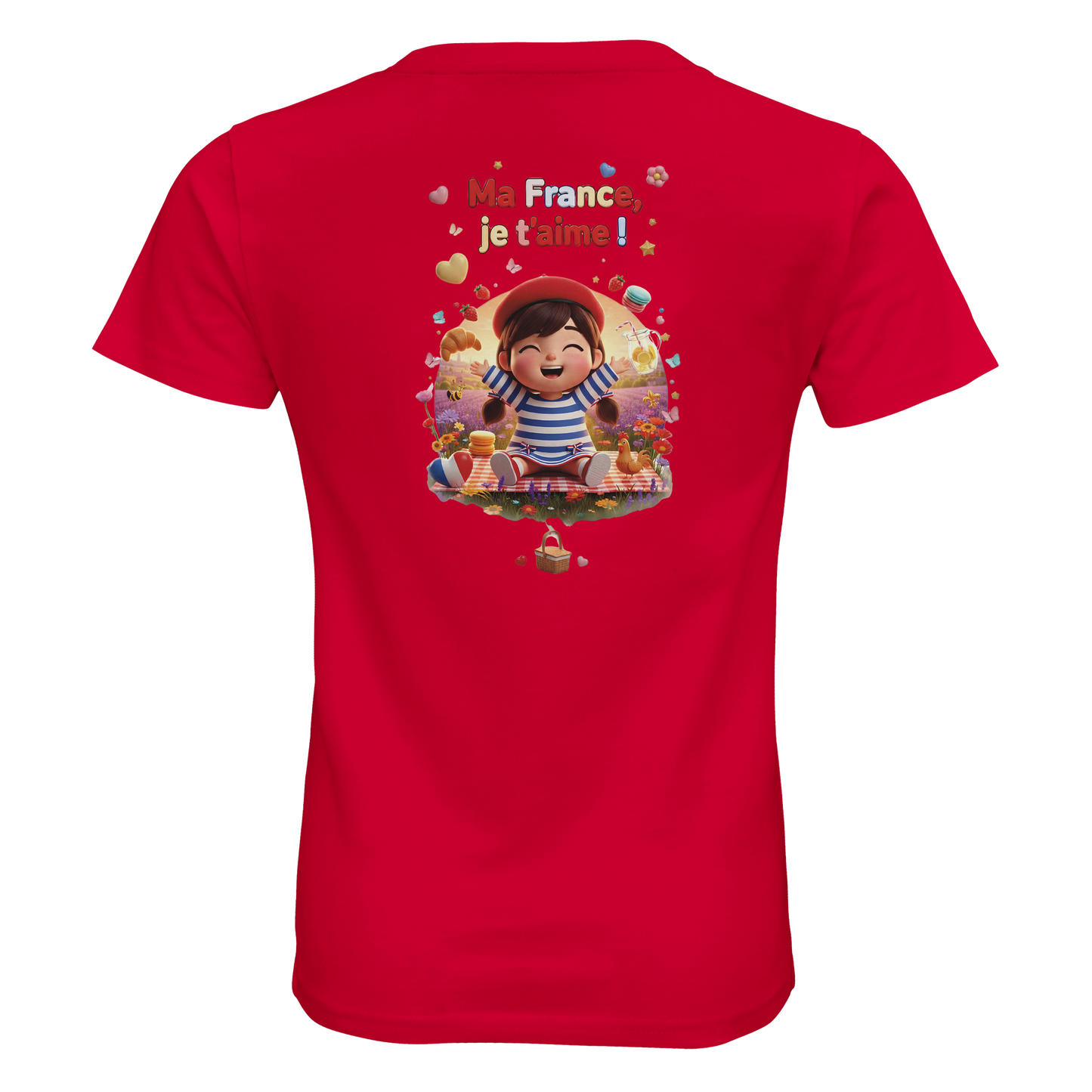 T-shirt Fille « Ma France je t'aime » - Coton Bio Premium