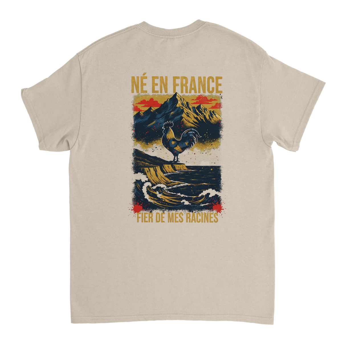 T-Shirt Premium 'Né en France' – Coton Épais à Coupe Classique
