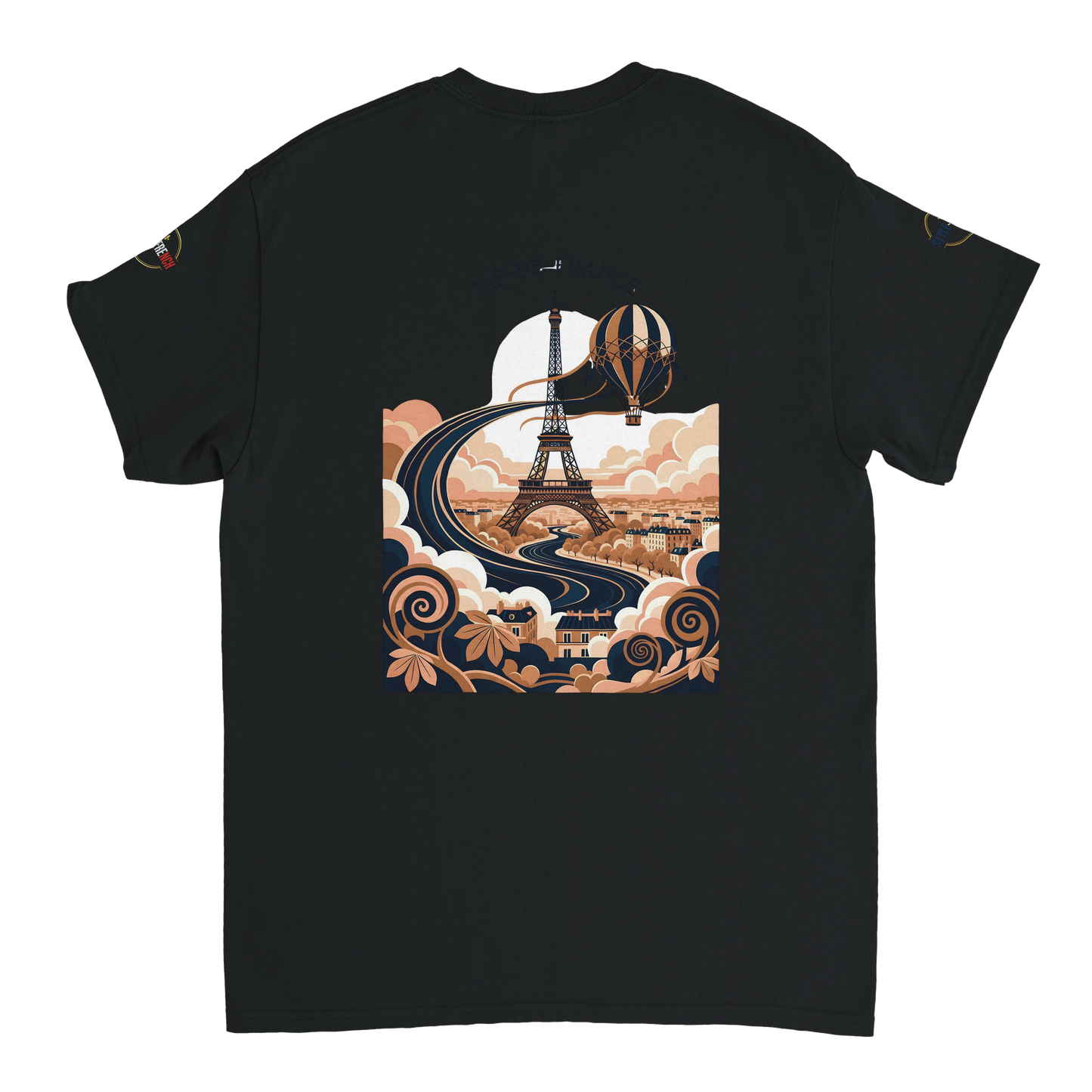 T-shirt Unisexe Île-de-France – Coton Épais à Coupe Classique