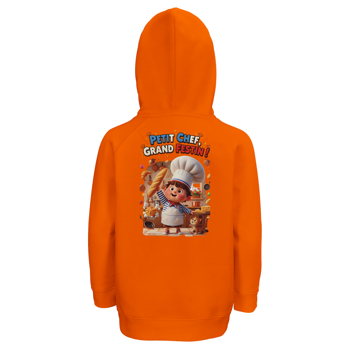 Sweat à Capuche Enfant - Design Petit Chef Grand Festin - Coton Bio