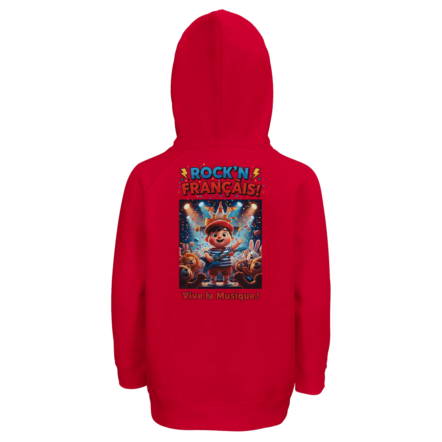 Sweat à Capuche Garçon Rock'n Français - Coton Bio et Durable