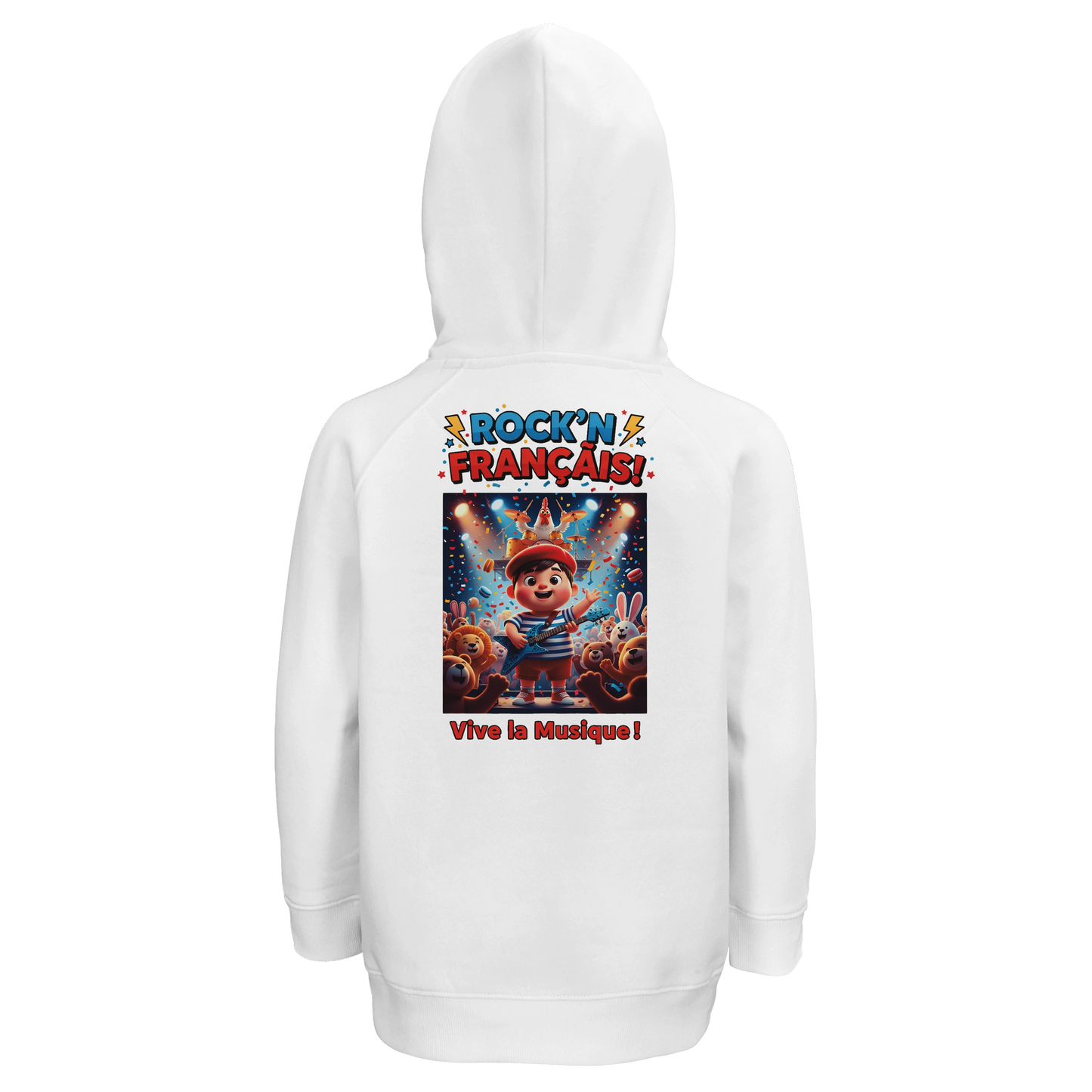Sweat à Capuche Garçon Rock'n Français - Coton Bio et Durable