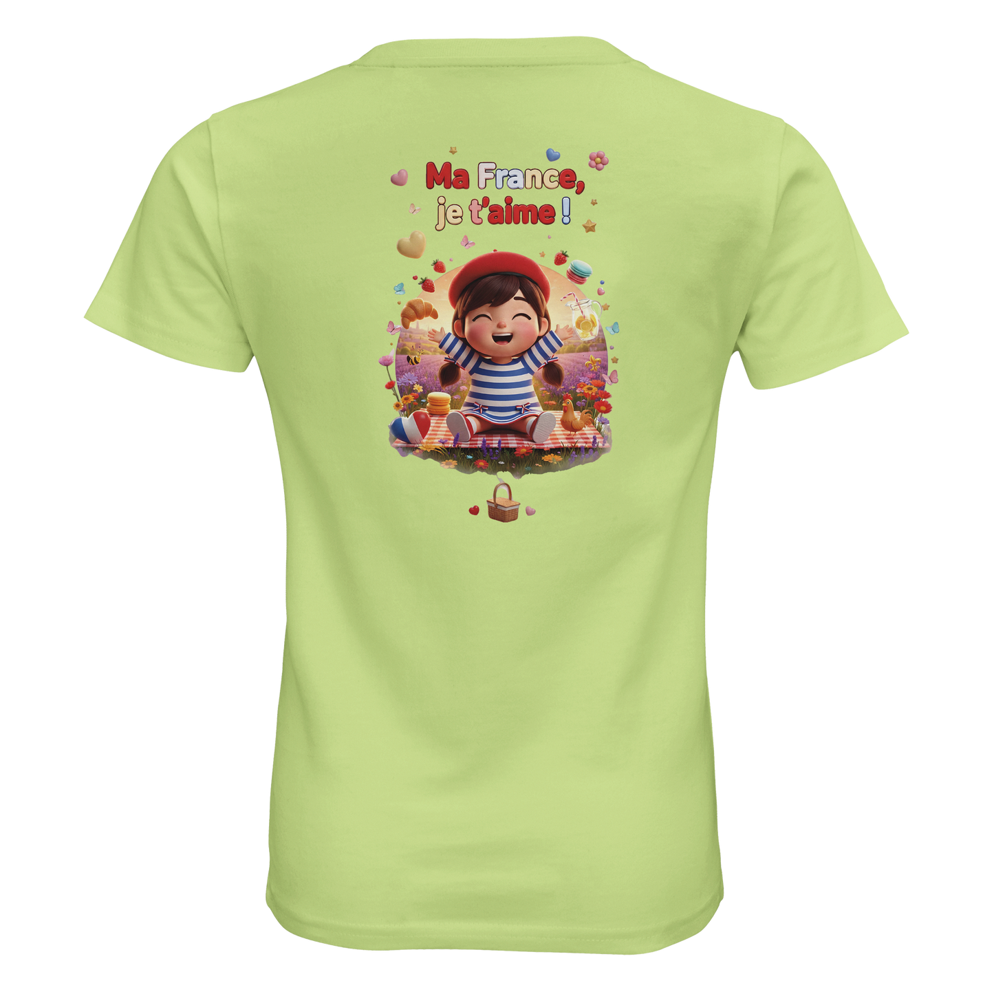 T-shirt Fille « Ma France je t'aime » - Coton Bio Premium