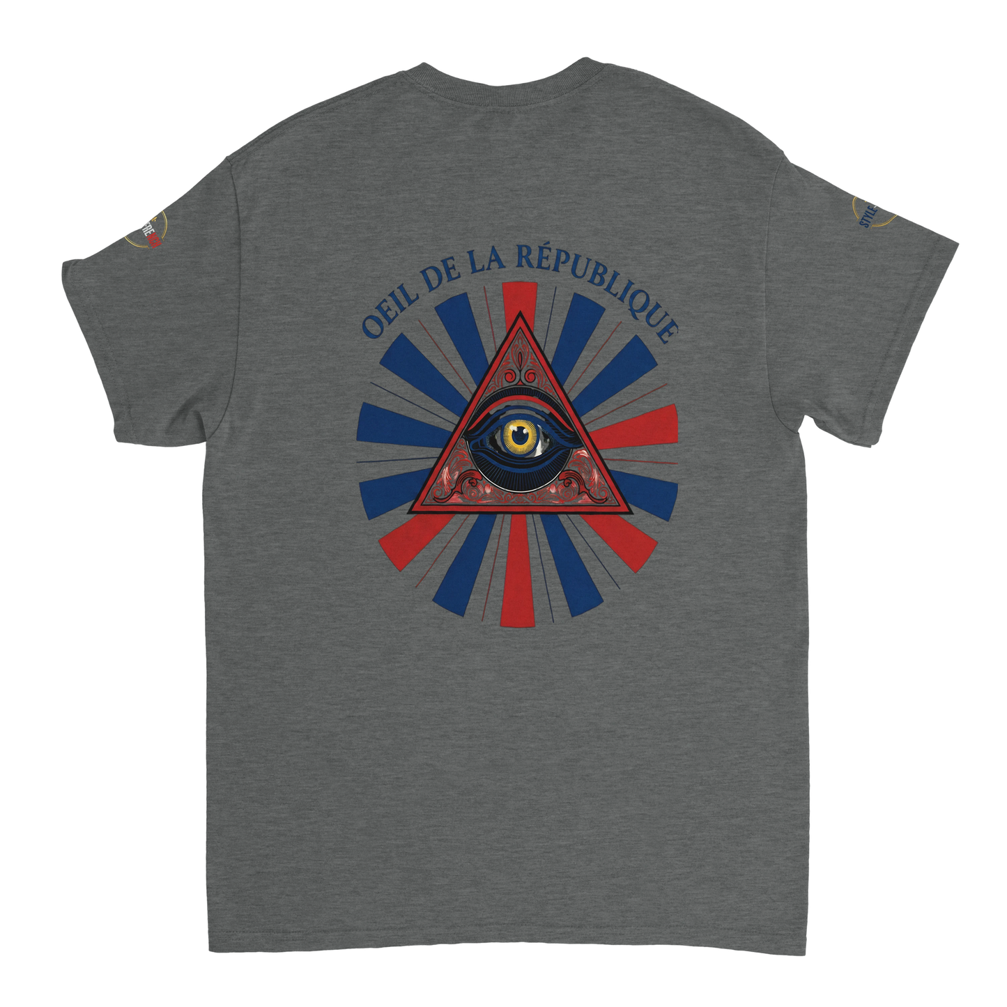 T-shirt Homme Œil de la République - Coton Épais à Coupe Classique